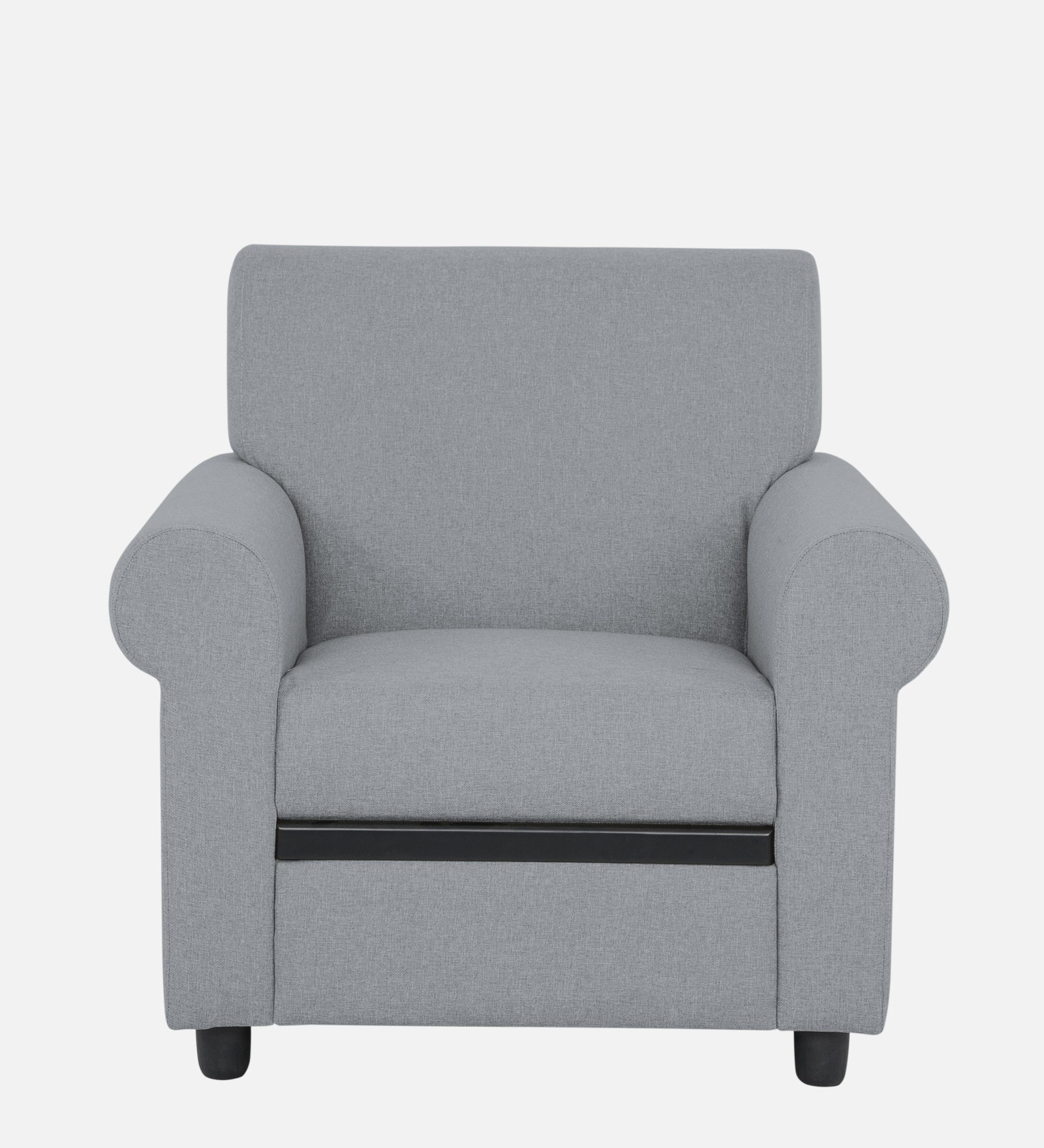 Ribby Fabric 1 Seater Sofa In Coin Grey Colour - Febonic Living
