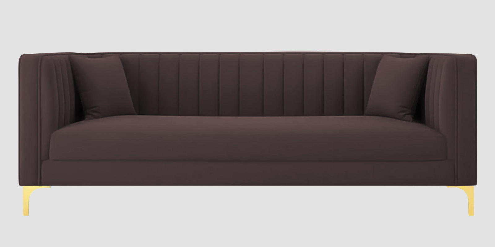 Saban Velvet 3 Seater Sofa in Mocha Brown Colour - Febonic Living