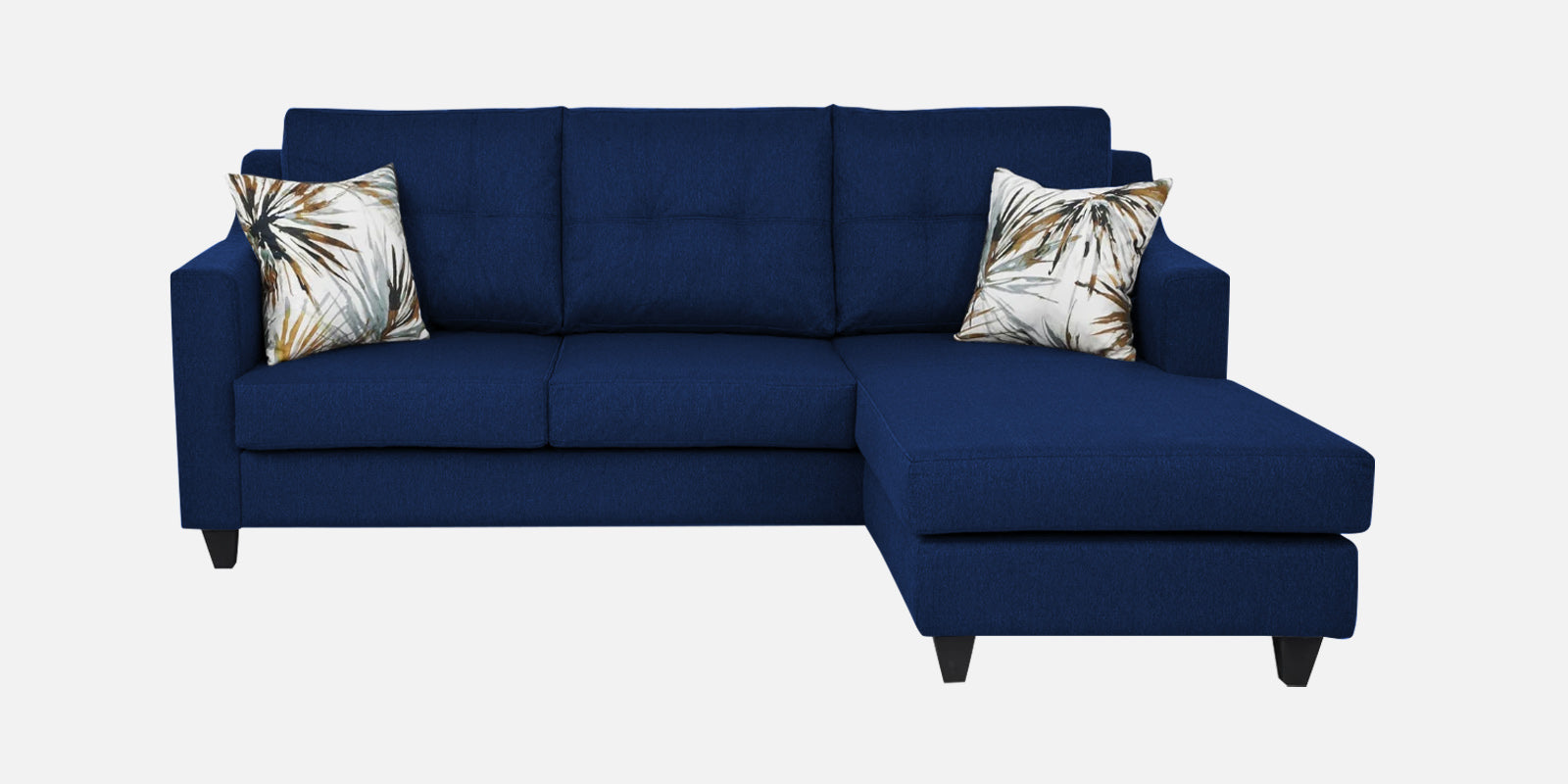 Welly Fabric LHS Sectional Sofa (2+Lounger) In Royal Blue Colour - Febonic Living