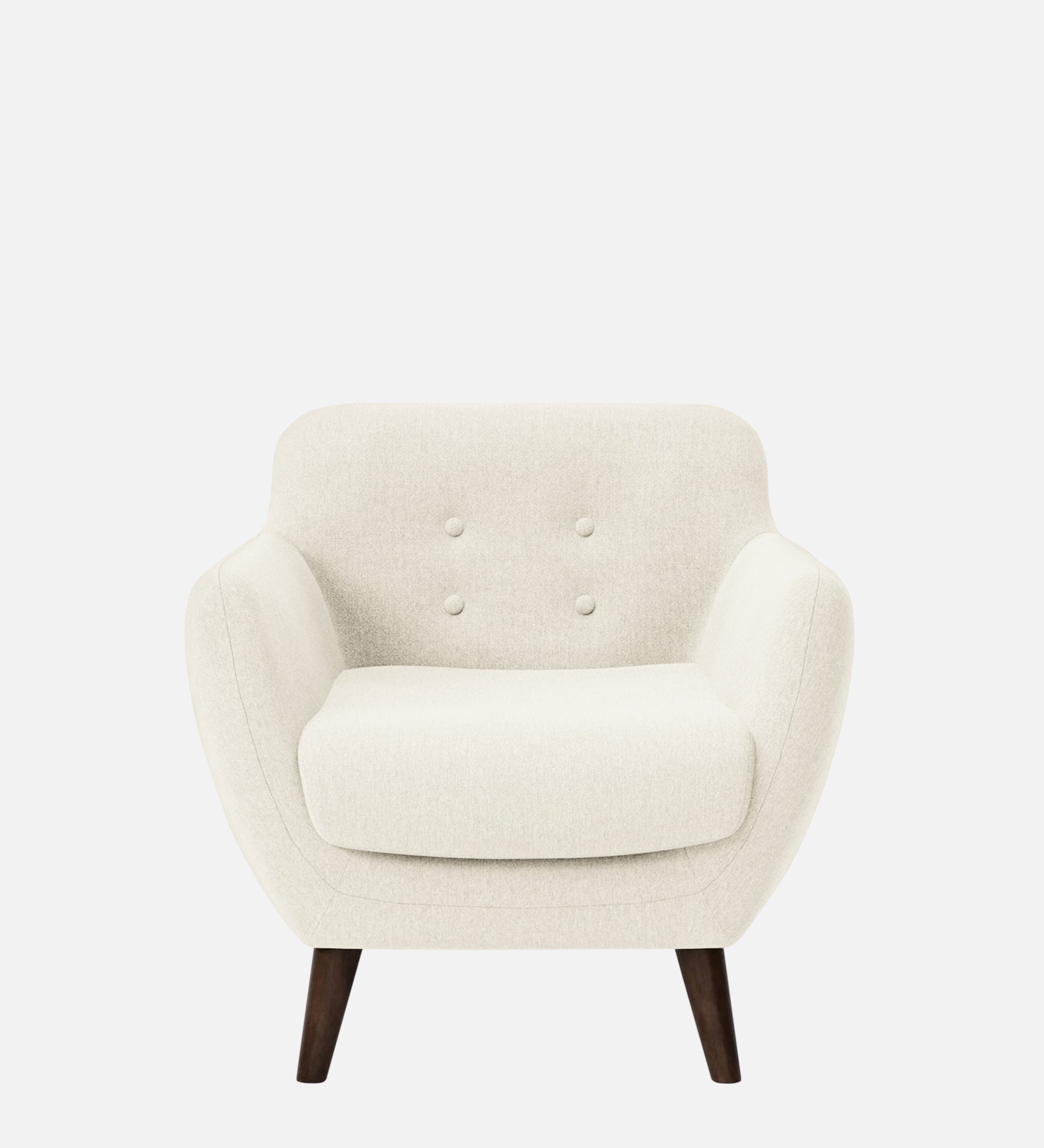 Goofy Fabric 1 Seater Sofa In Ivory Cream Colour - Febonic Living