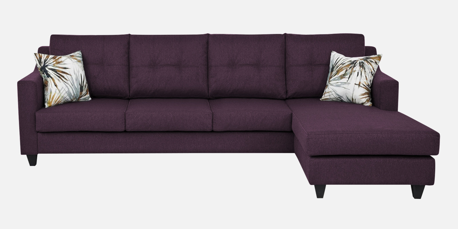 Welly Fabric LHS Sectional Sofa (3+Lounger) In Greek Purple Colour - Febonic Living