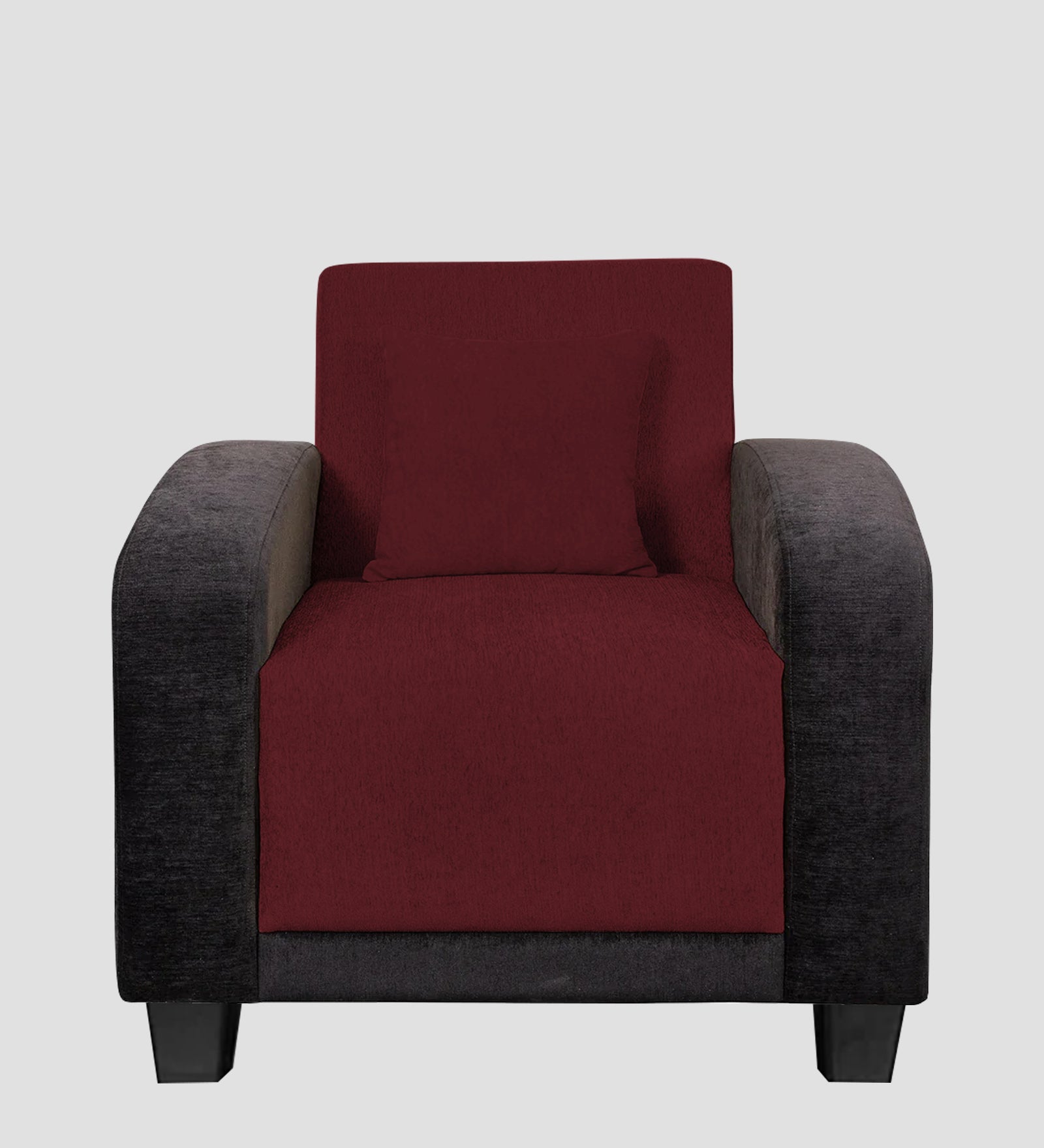 Alex Fabric 1 Seater Sofa In Blood Maroon Colour - Febonic Living