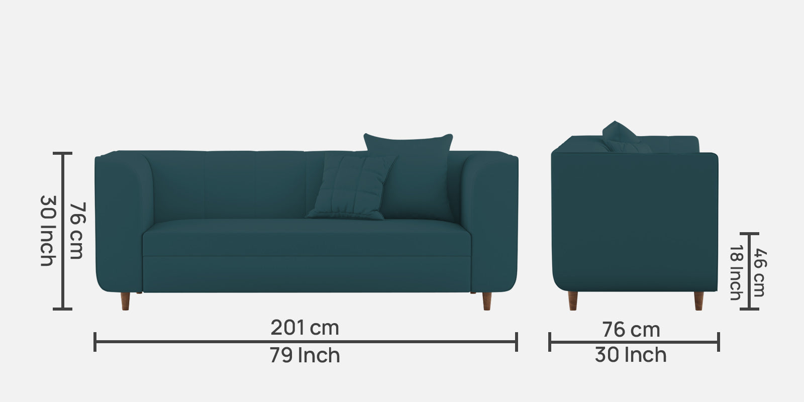 Sumo Velvet 3 Seater Sofa In Arabian Green Colour - Febonic Living