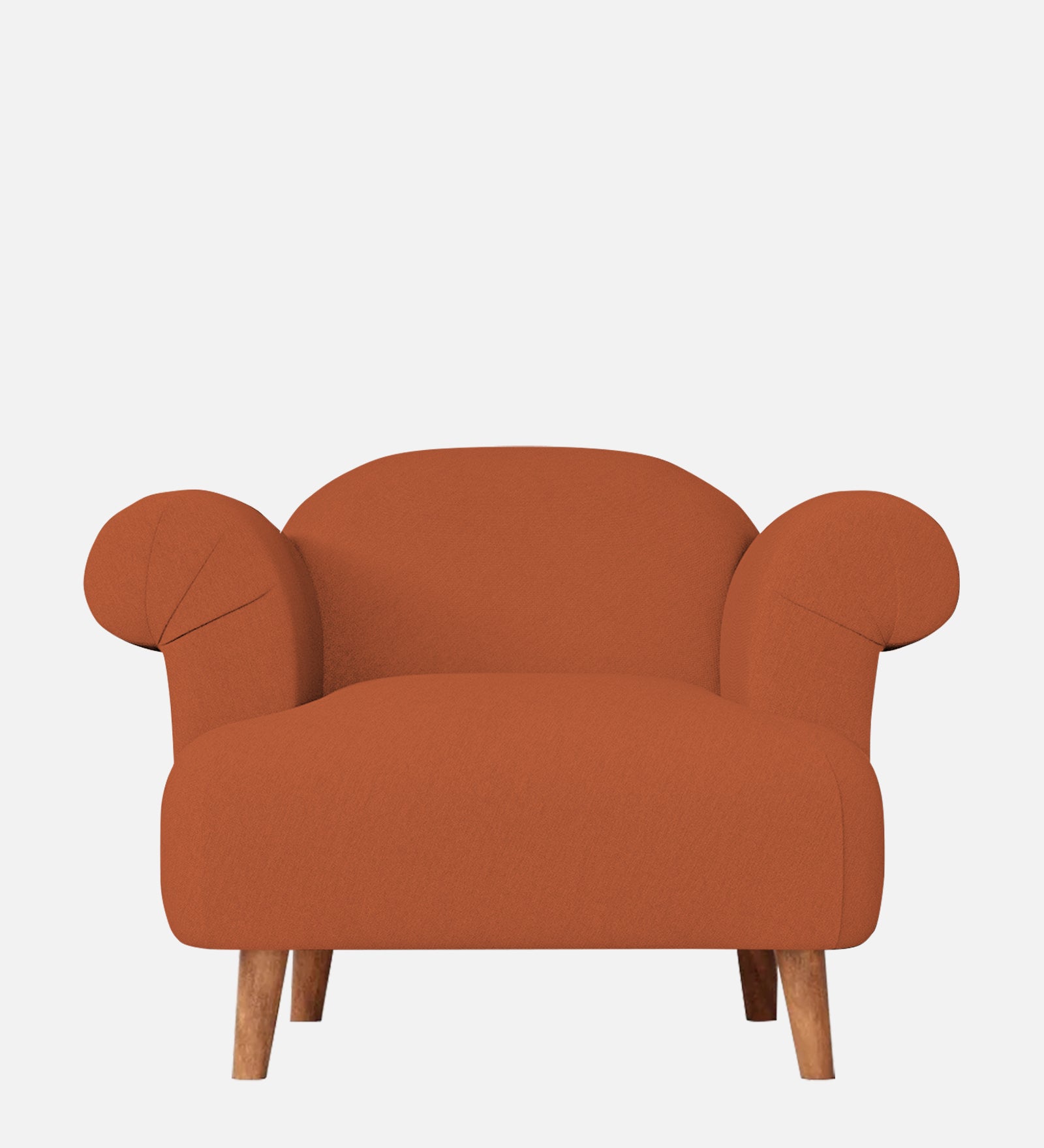 Barber Fabric 1 Seater Sofa In Royal Orange Colour - Febonic Living