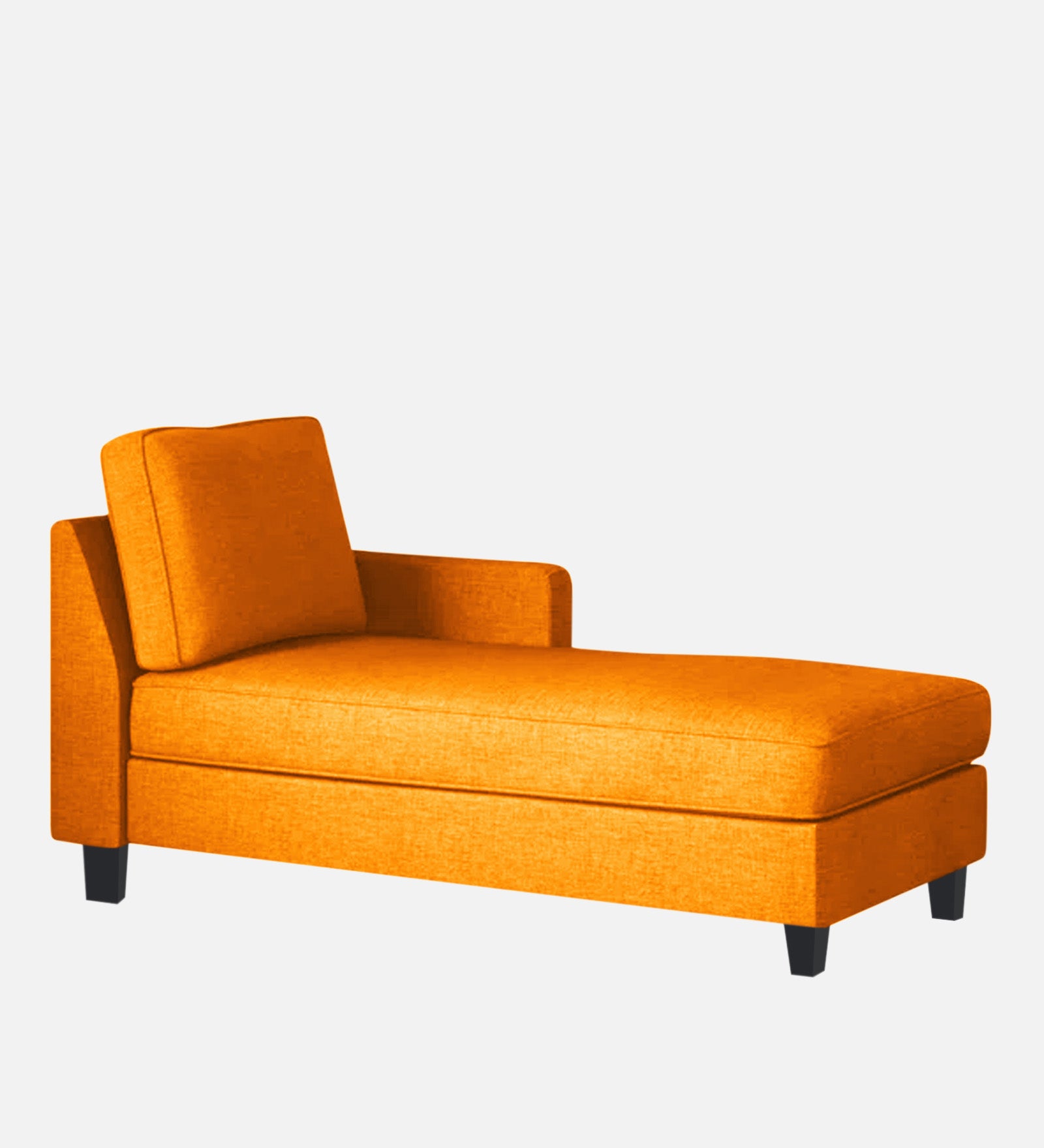 Harry Fabric RHS Chaise Lounger In Vivid Orange Colour - Febonic Living