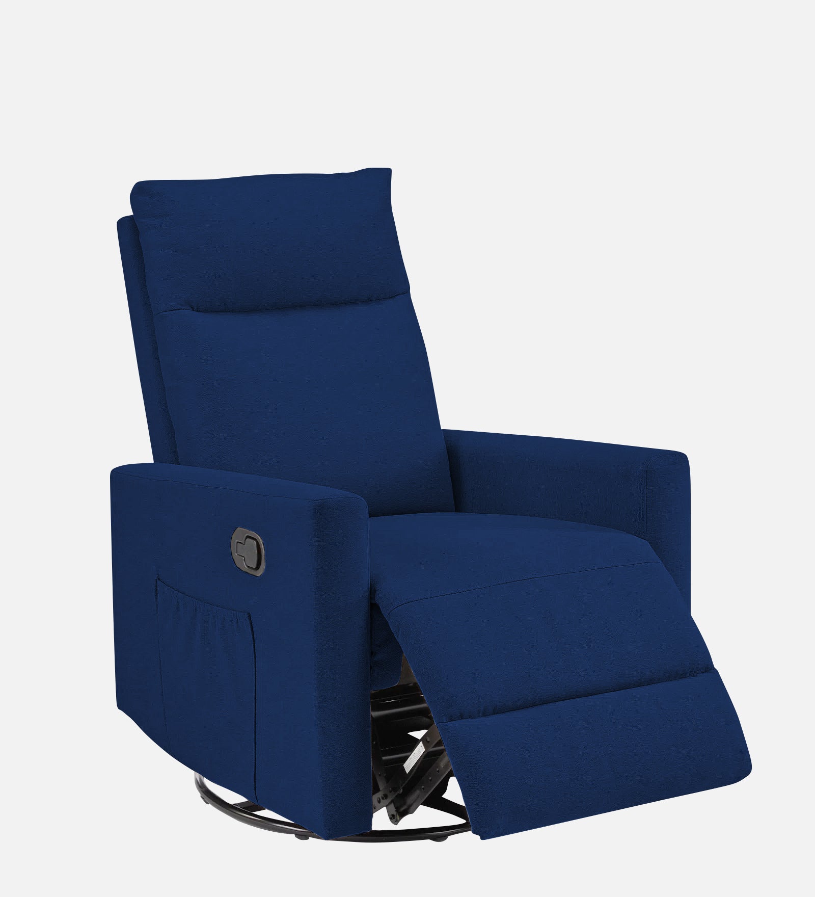 Zura Fabric 1 Seater Rotating Motorized Recliner In Royal Blue Colour - Febonic Living