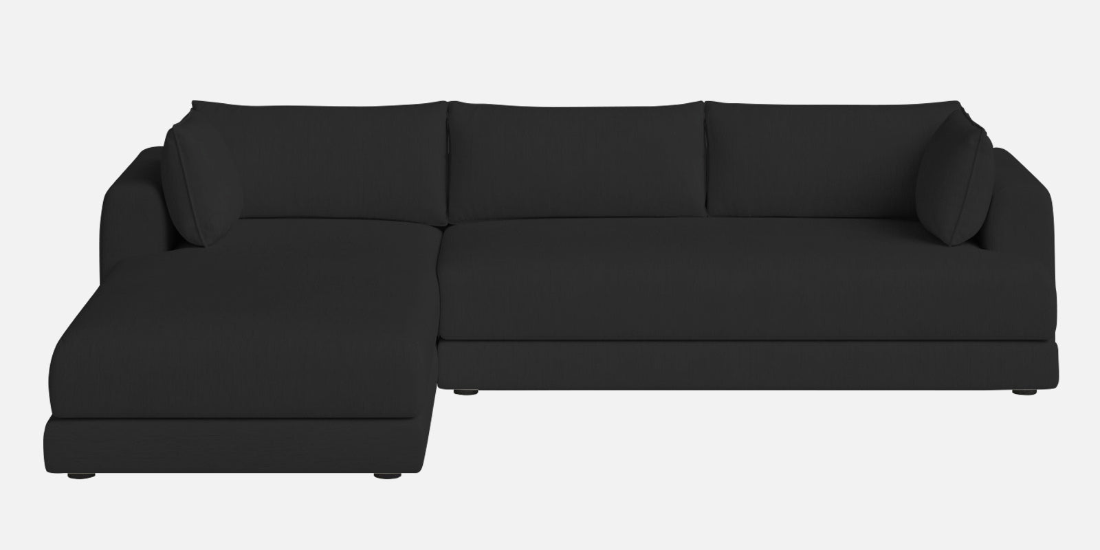 Ziggy Fabric RHS Sectional Sofa (3+Lounger) In Bitter Black Colour - Febonic Living