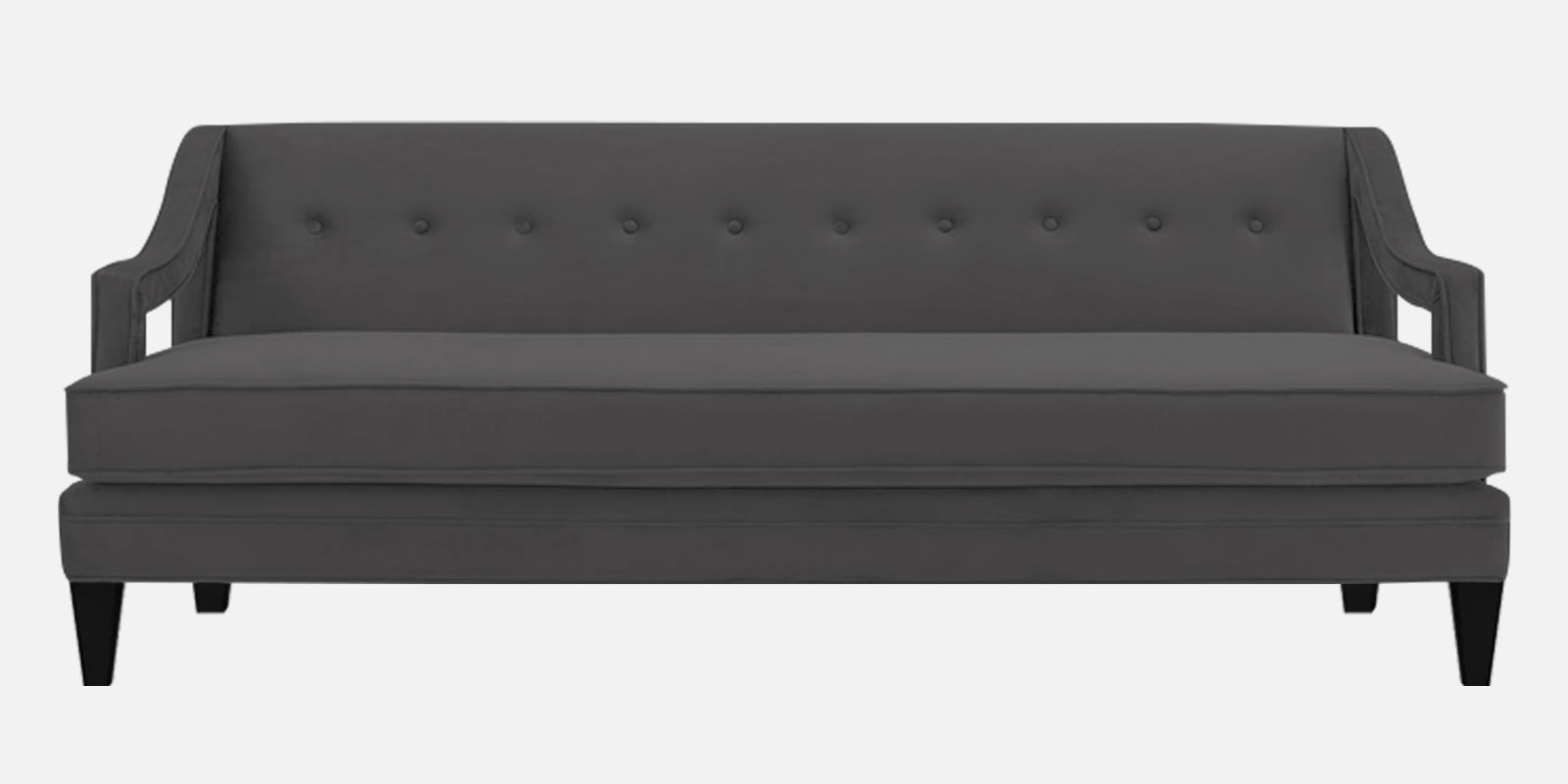 Daffy Velvet 3 Seater Sofa In Davy Grey Colour - Febonic Living