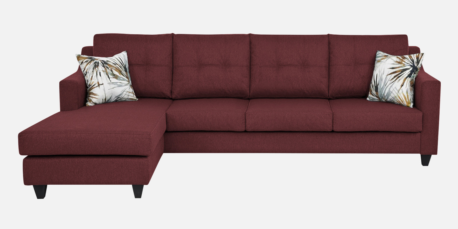 Welly Fabric Rhs Sectional Sofa 3 Lounger In Blaze Red Colour - Febonic Living