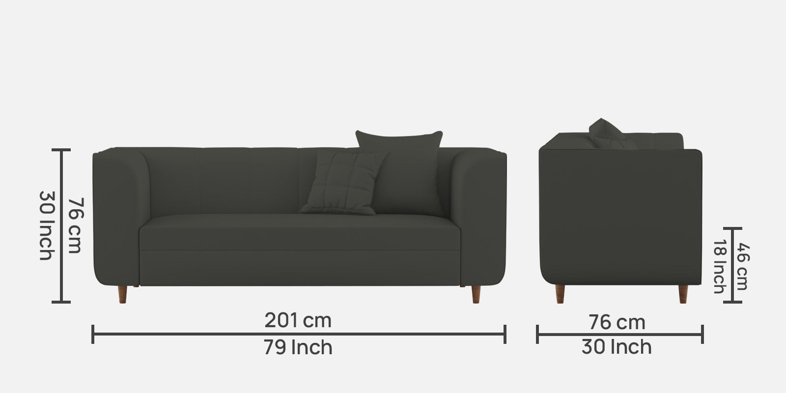 Sumo Velvet 3 Seater Sofa in Hory Grey Colour