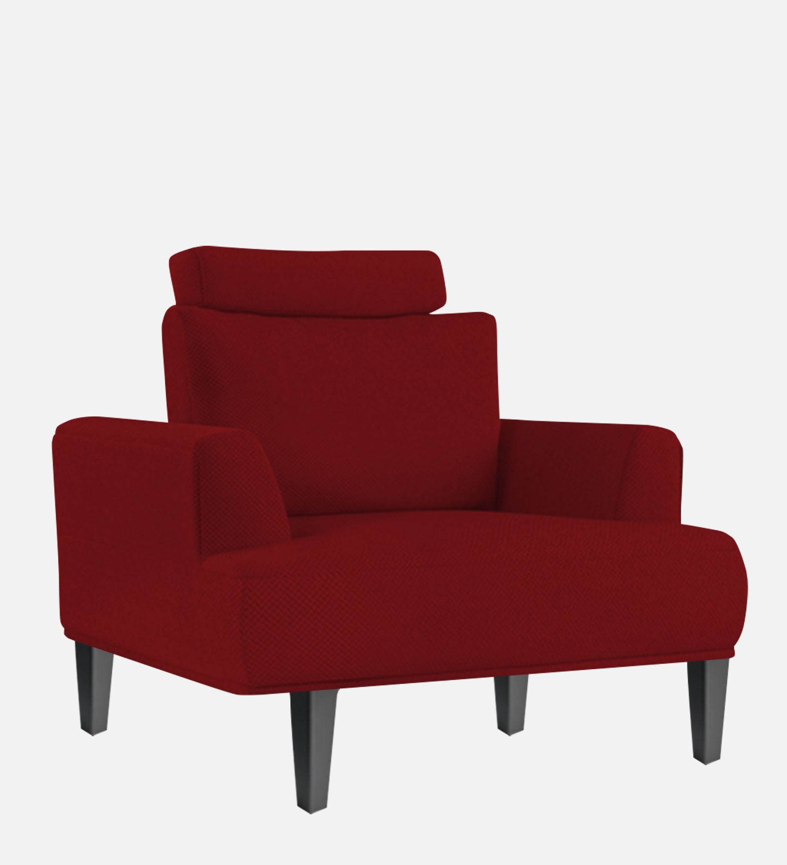 Como Fabric 1 Seater Sofa In Blood Maroon Colour - Febonic Living