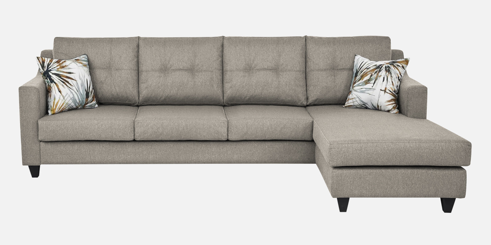 Welly Fabric LHS Sectional Sofa (3+Lounger) In Ash Grey Colour - Febonic Living