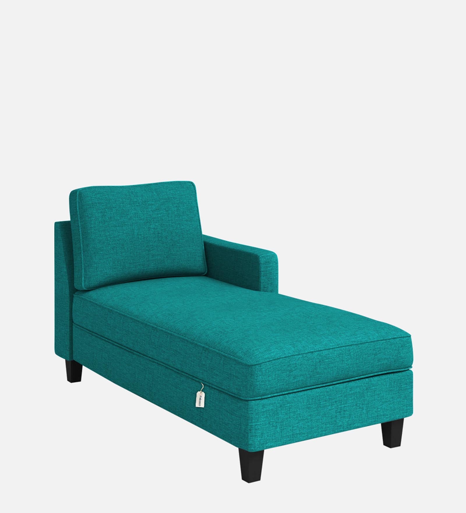 Royee Fabric RHS Chaise Lounger In Sea Green Colour With Storage - Febonic Living