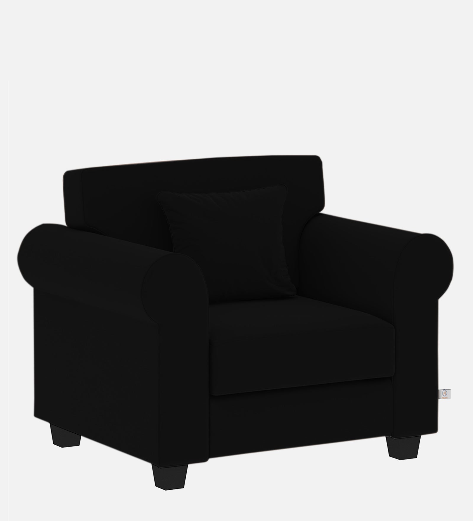 Numonk Velvet 1 Seater Sofa In Adam Black Colour - Febonic Living