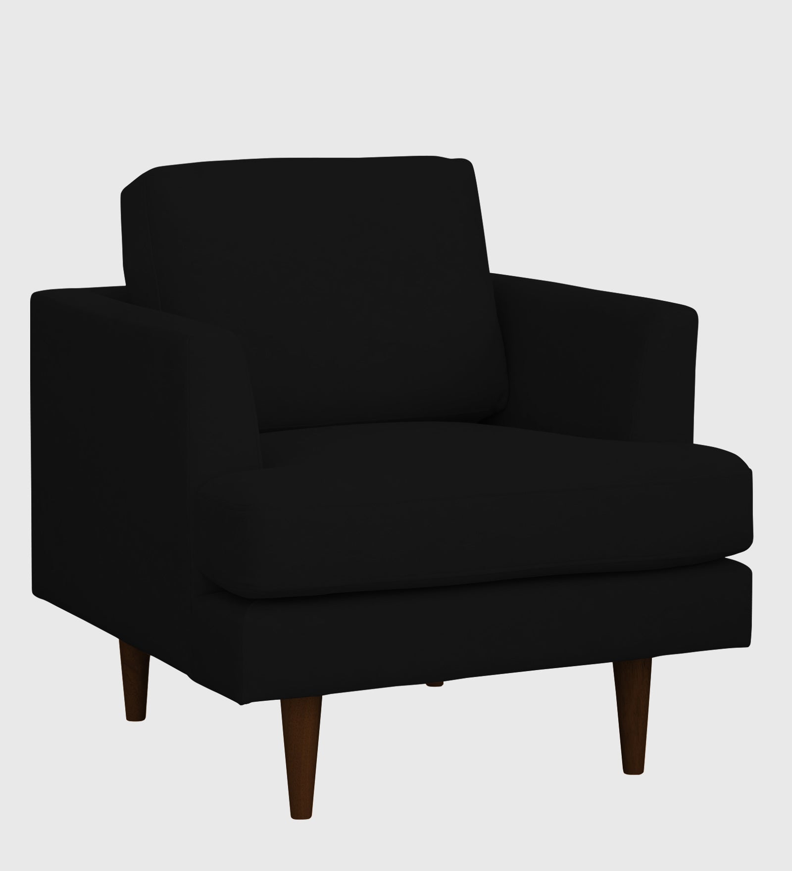 Motra Velvet 1 Seater Sofa In Adam Black Colour - Febonic Living