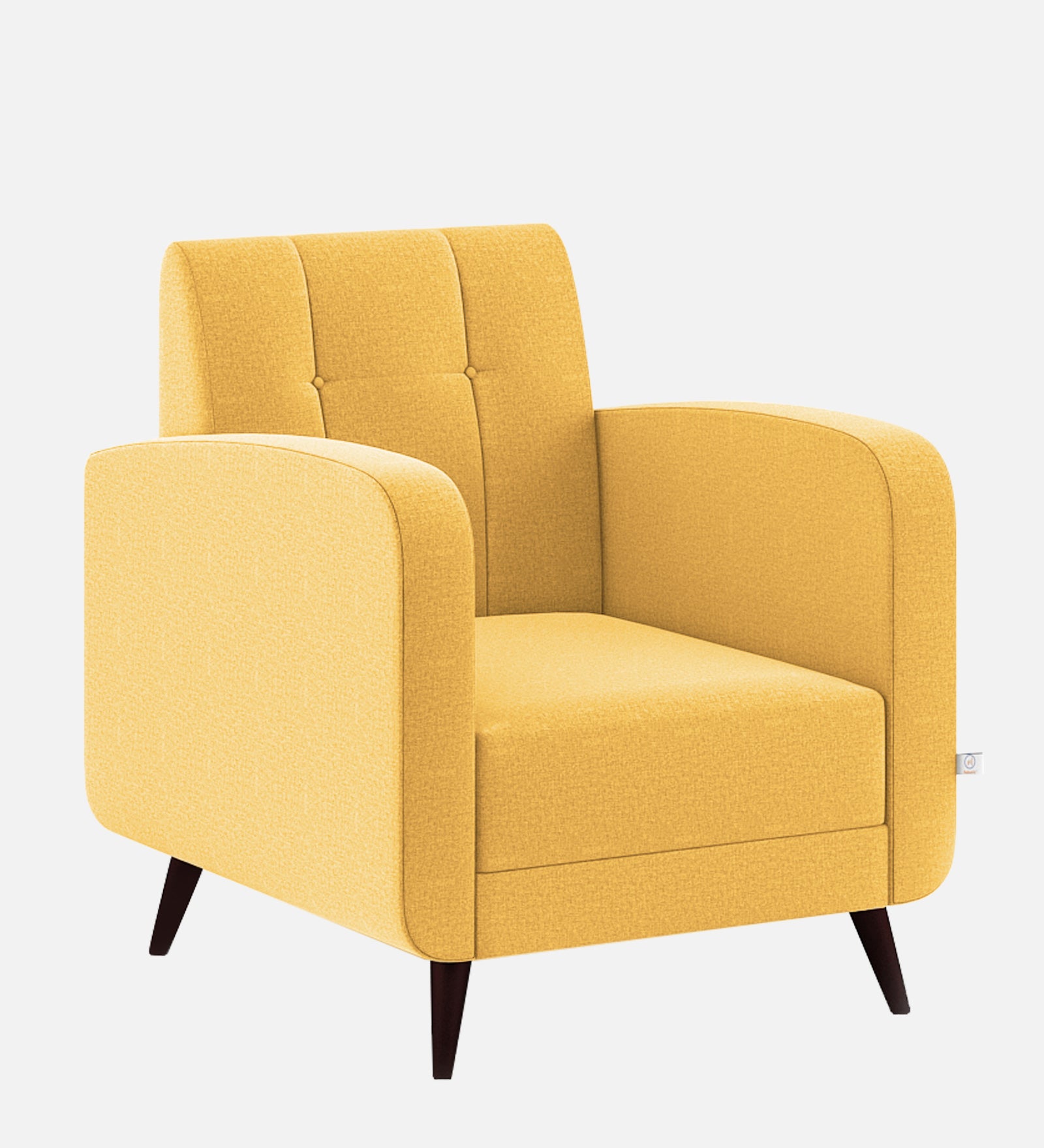 Wiki Velvet 1 Seater Sofa In Turmeric Yellow Colour - Febonic Living