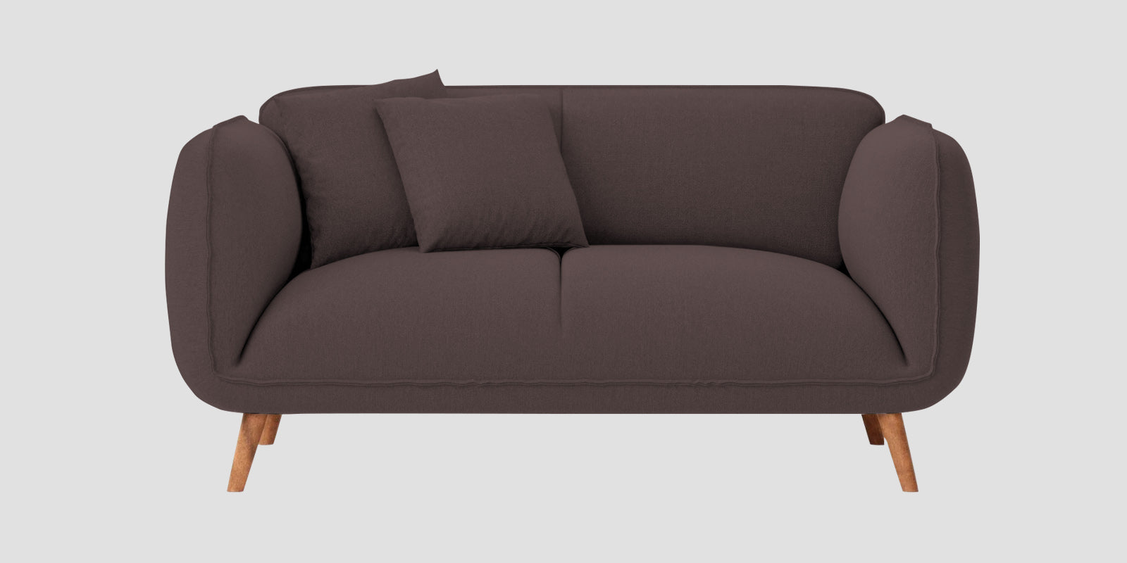 Zia Fabric 2 Seater Sofa In Night Brown Colour - Febonic Living