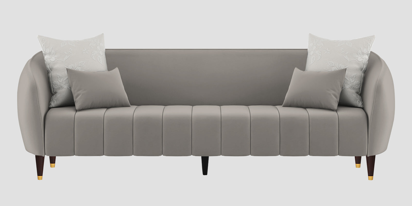 Hairo Velvet 3 Seater Sofa In Echo Grey Colour