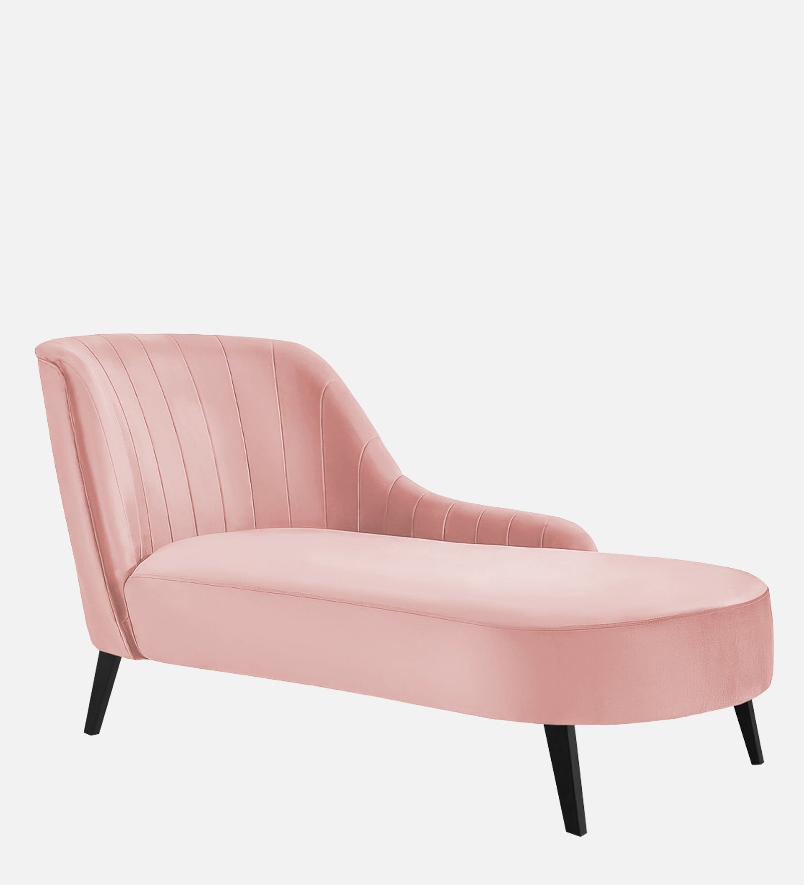 Flora Velvet RHS Chaise Lounger In Millennial Pink Colour - Febonic Living