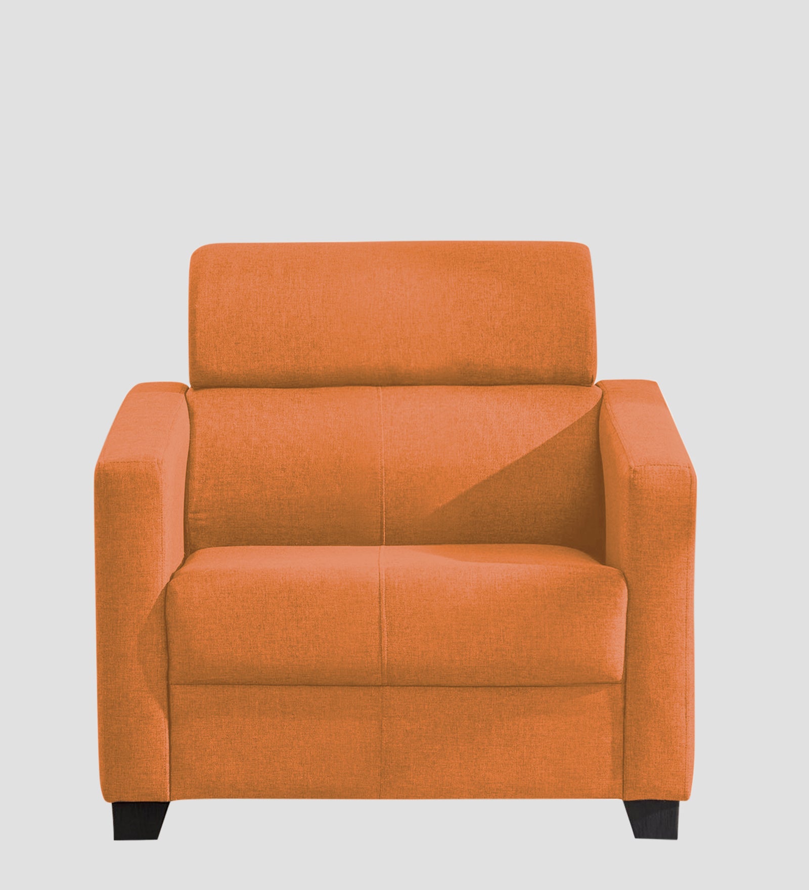 Devo Fabric 1 Seater Sofa In Dark Orange Colour - Febonic Living