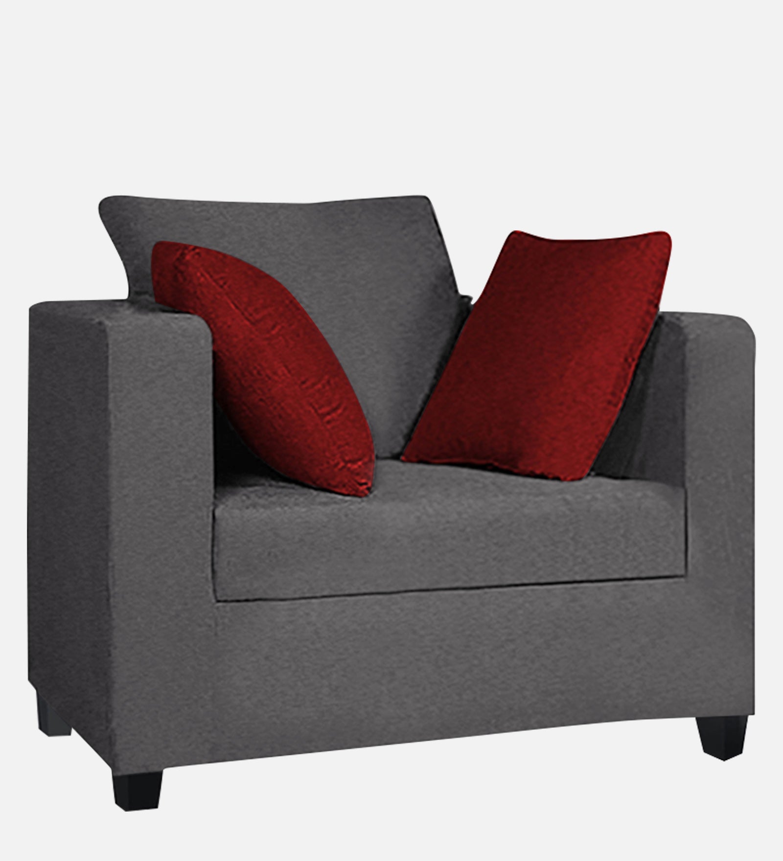 Nuska Fabric 1 Seater Sofa In Sudo Grey Colour - Febonic Living
