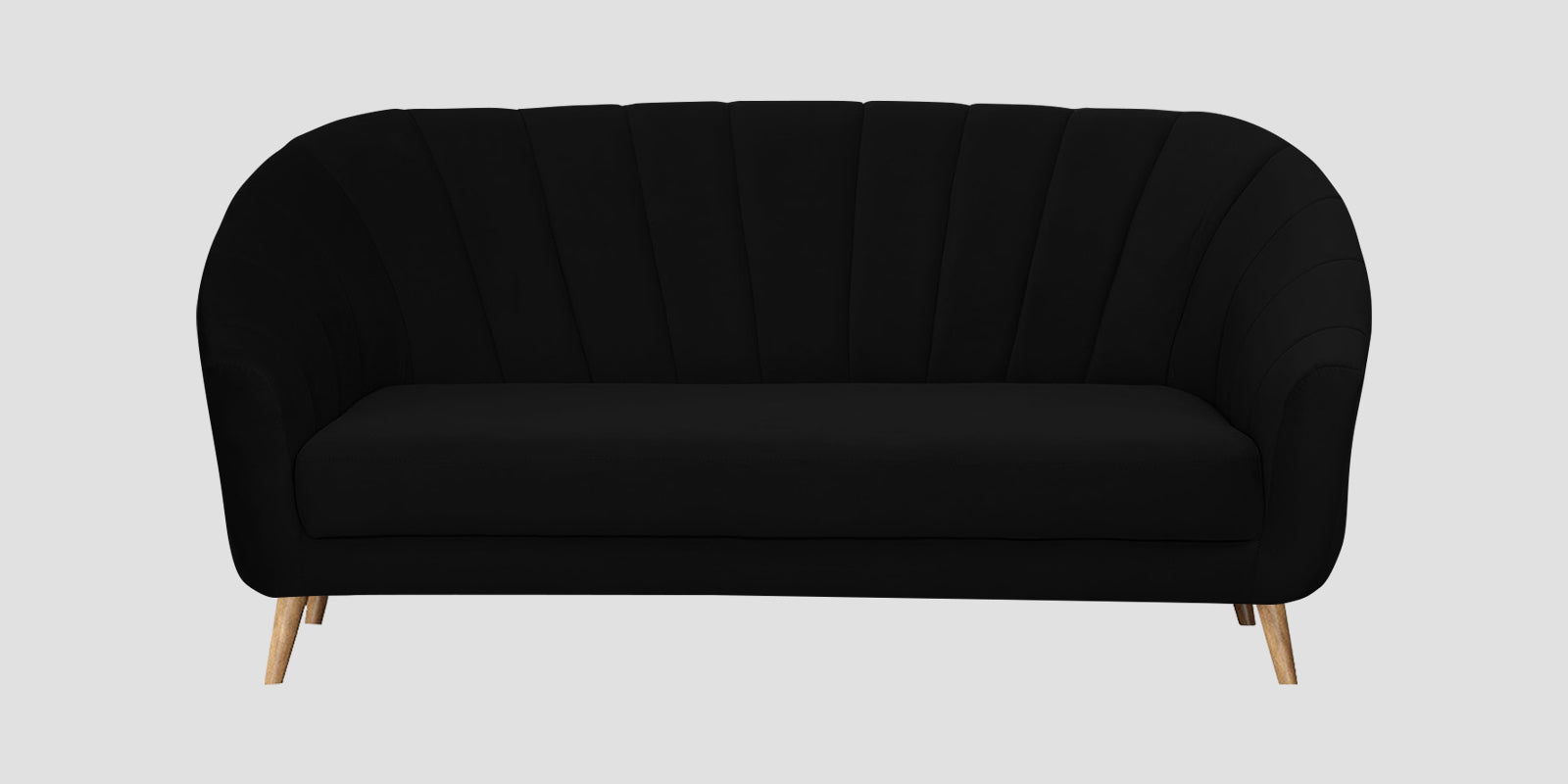 Kaylee Velvet 3 Seater Sofa In Adam Black Colour - Febonic Living