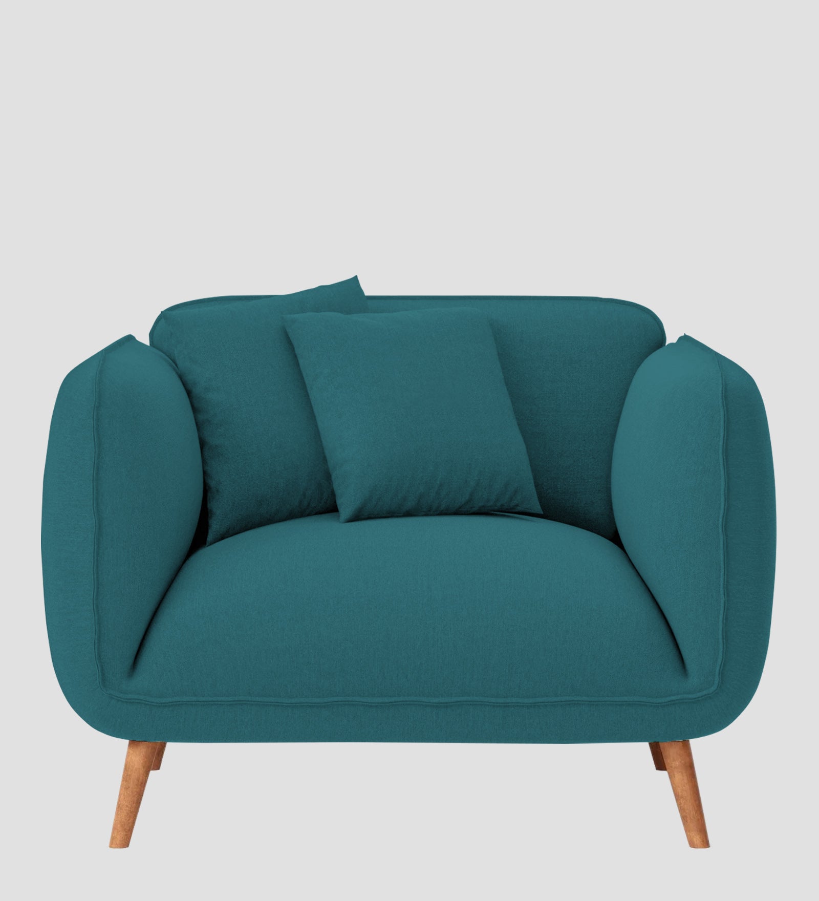 Zia Fabric 1 Seater Sofa In Water Blue Colour