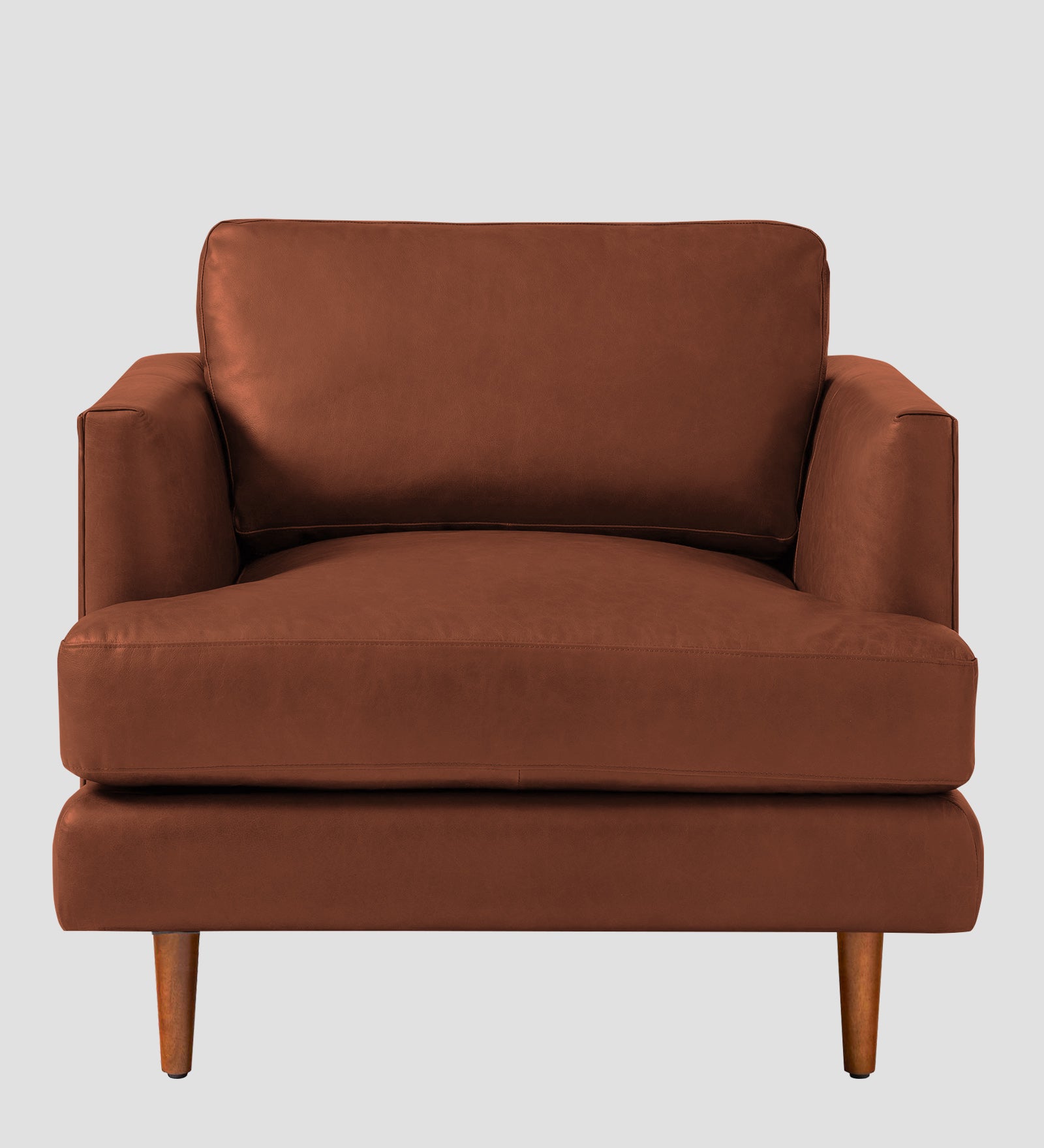 Sterio Leatherette 1 Seater Sofa In Sandle Brown Colour - Febonic Living