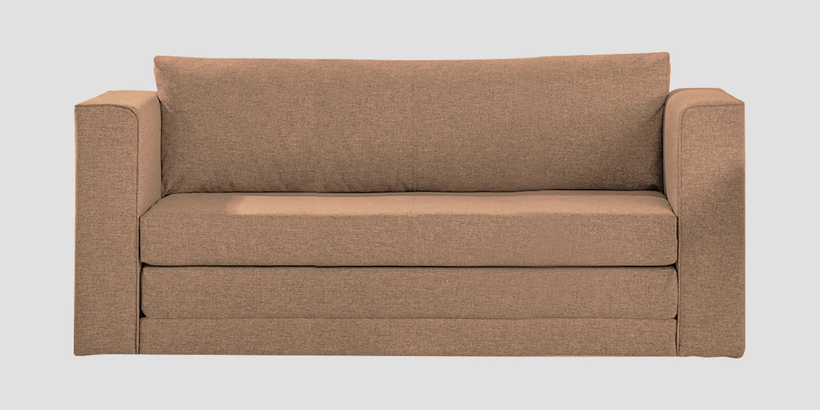 Kenia Fabric 3 Seater Foldable Sofa Cum Bed In Cosmic Beige Colour - Febonic Living