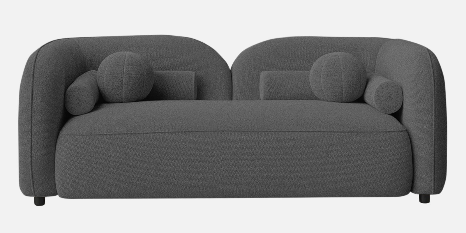 Corny Boucle Fabric 2 Seater Sofa In Lava Grey Colour - Febonic Living