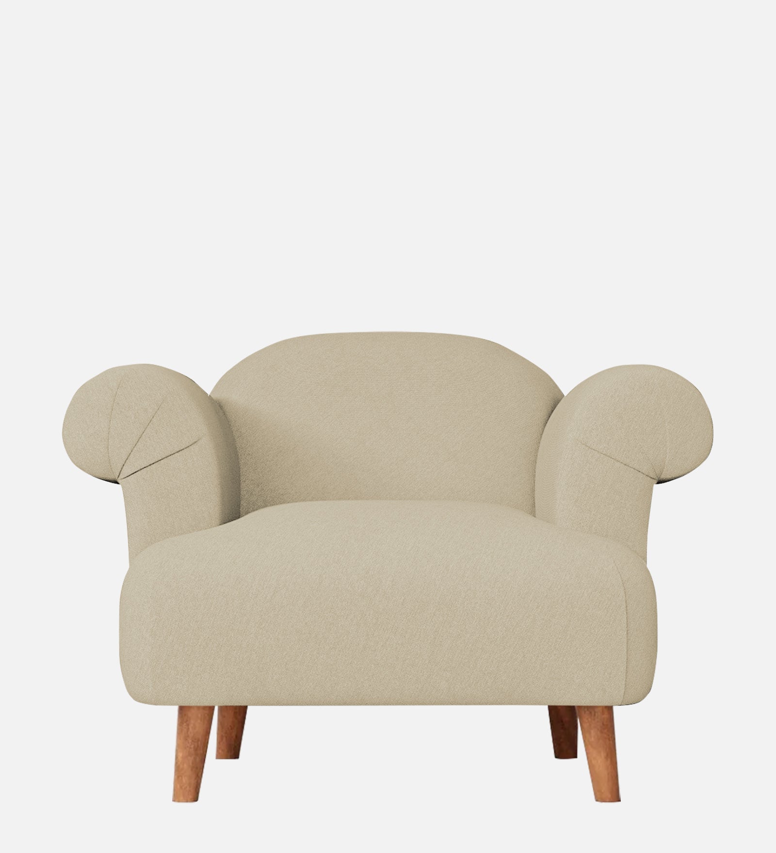 Barber Fabric 1 Seater Sofa In Honey Beige Colour - Febonic Living