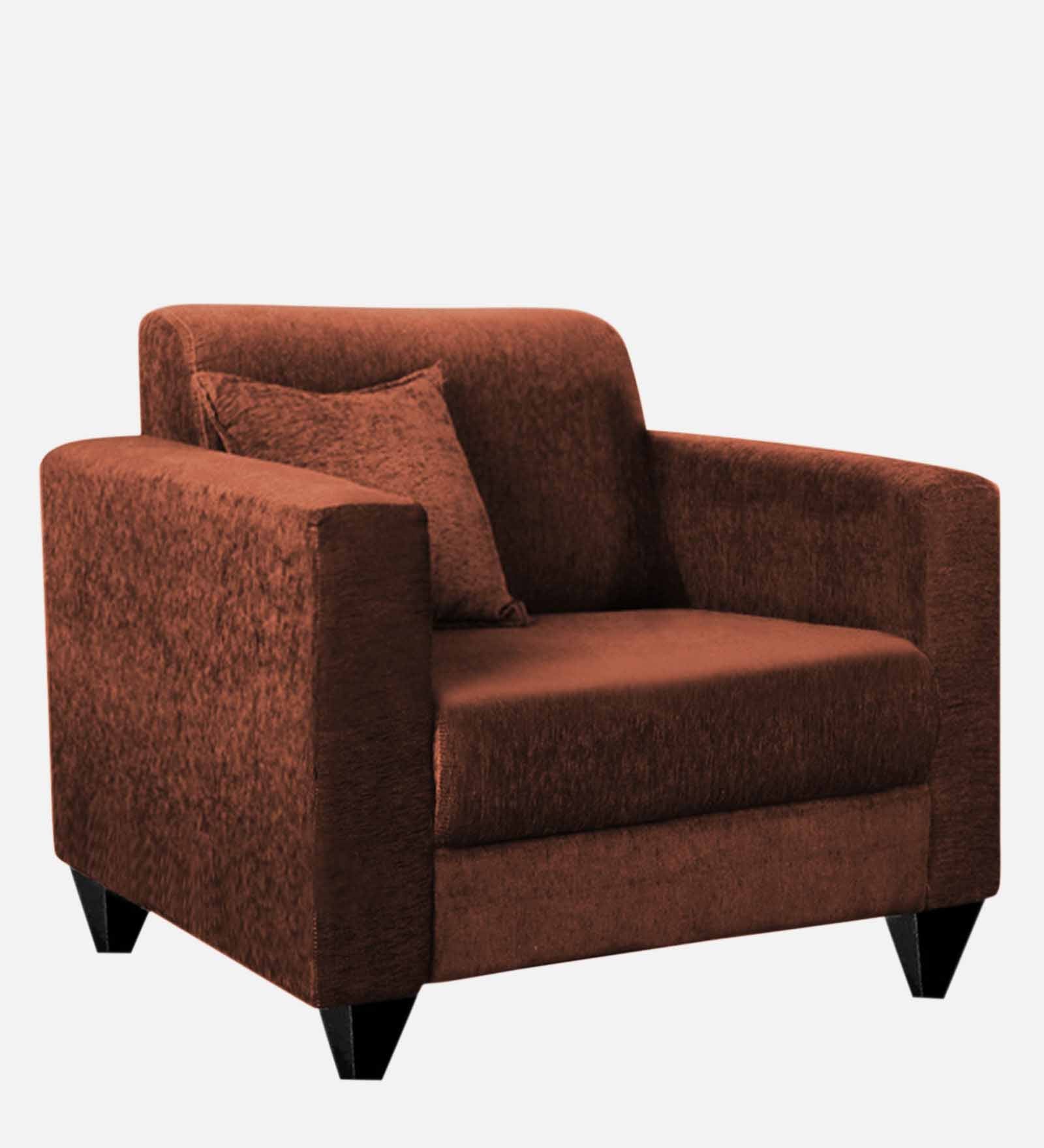 Nebula Fabric 1 Seater Sofa in Coffee Brown Colour