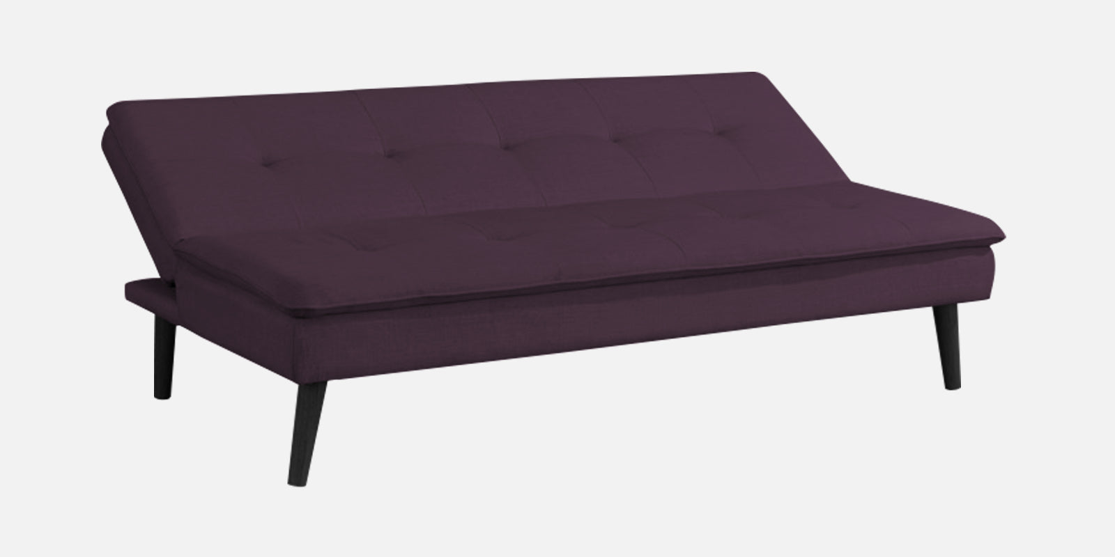 Toner Fabric 3 Seater Convertible Sofa Cum Bed In Greek Purple Colour - Febonic Living