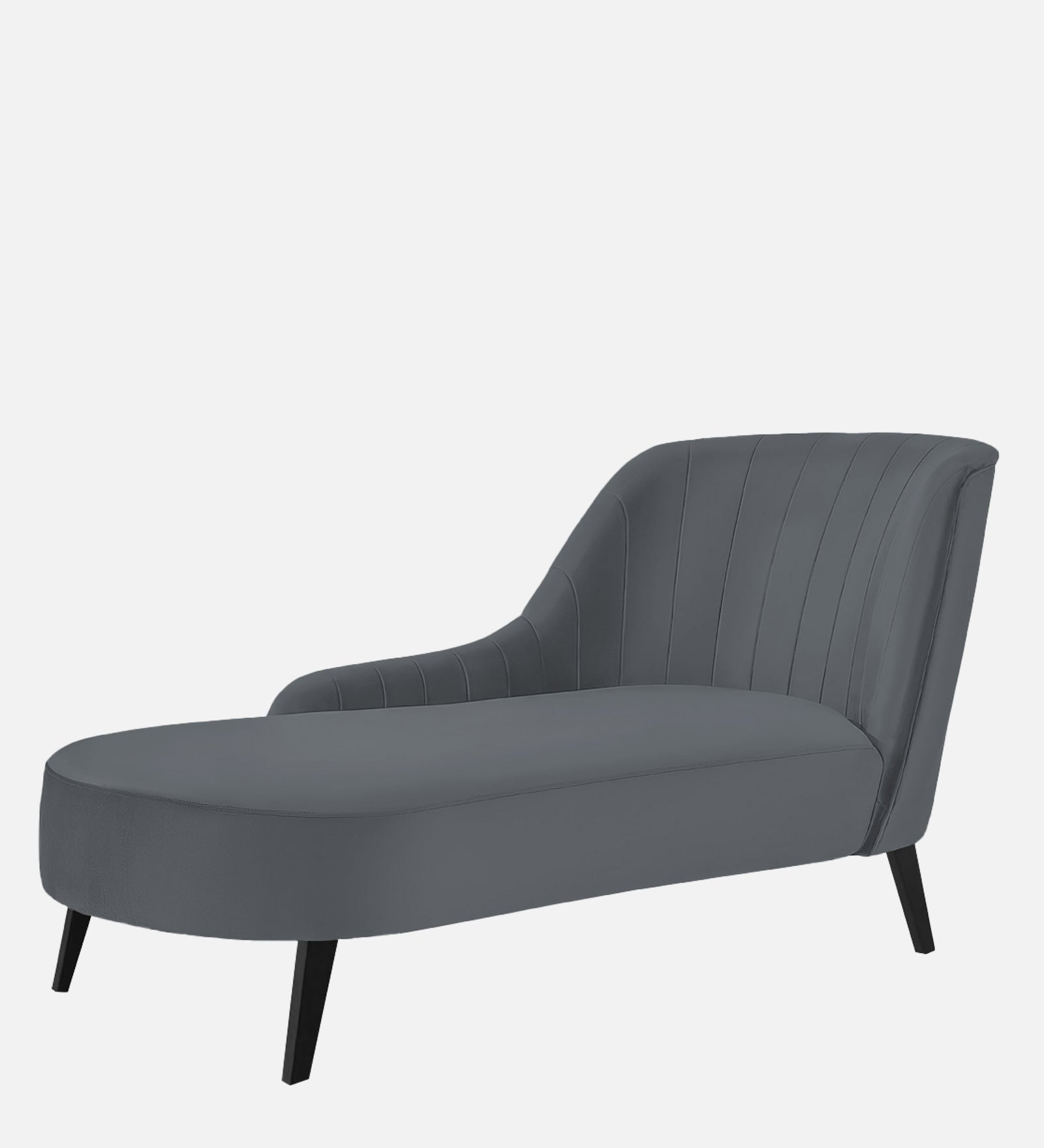 Flora Velvet LHS Chaise Lounger In Pubble Grey Colour - Febonic Living