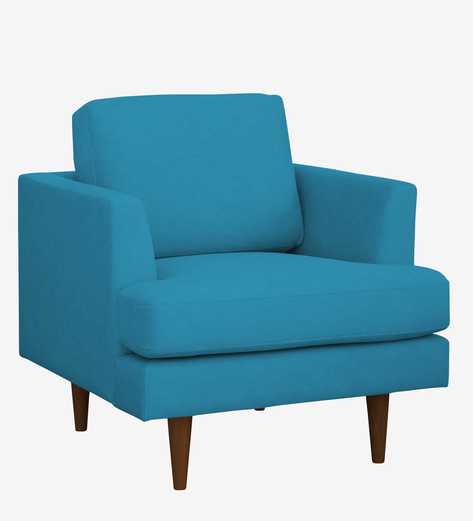 Motra Velvet 1 Seater Sofa In Aqua blue Colour - Febonic Living