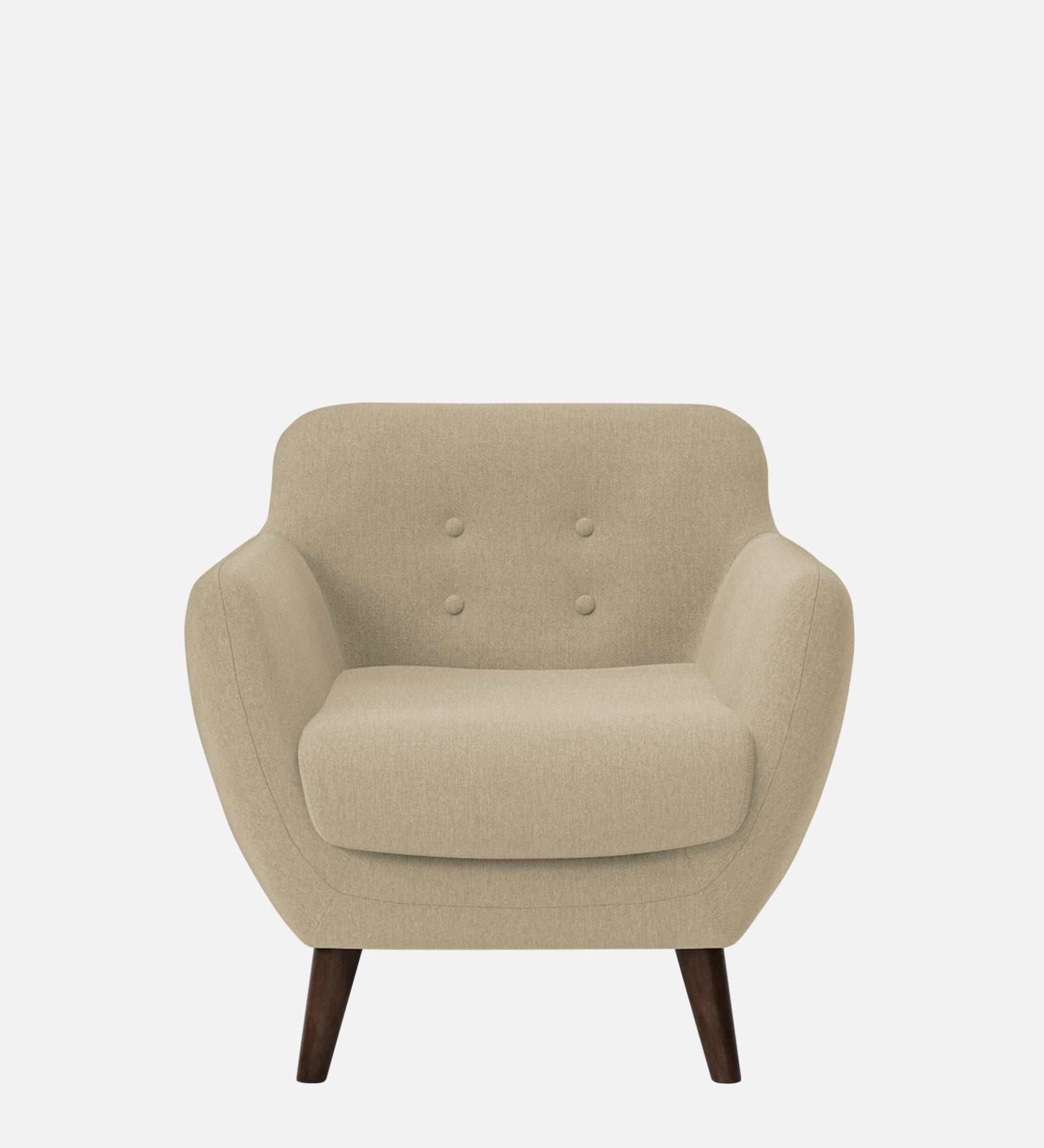 Goofy Fabric 1 Seater Sofa In Honey Beige Colour - Febonic Living