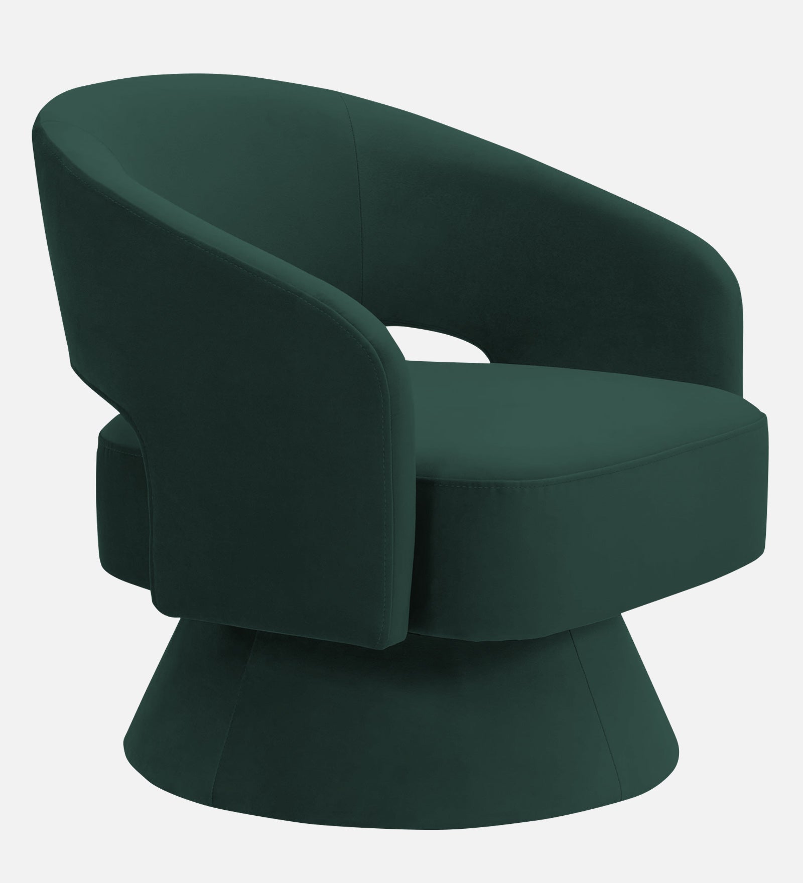 Pendra Velvet Swivel Chair In Forest Green Colour - Febonic Living