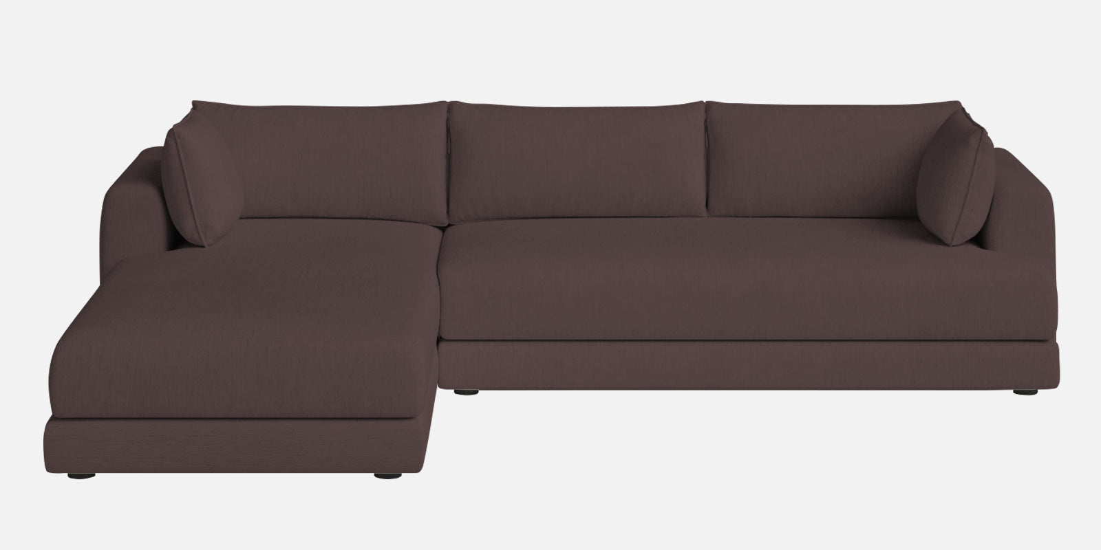 Ziggy Fabric RHS Sectional Sofa (3+Lounger) In Night Brown Colour - Febonic Living