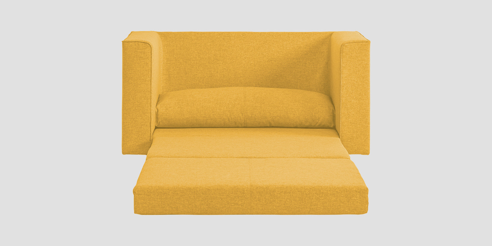 Kenia Fabric 2 Seater Foldable Sofa Cum Bed In Bold Yellow Colour - Febonic Living