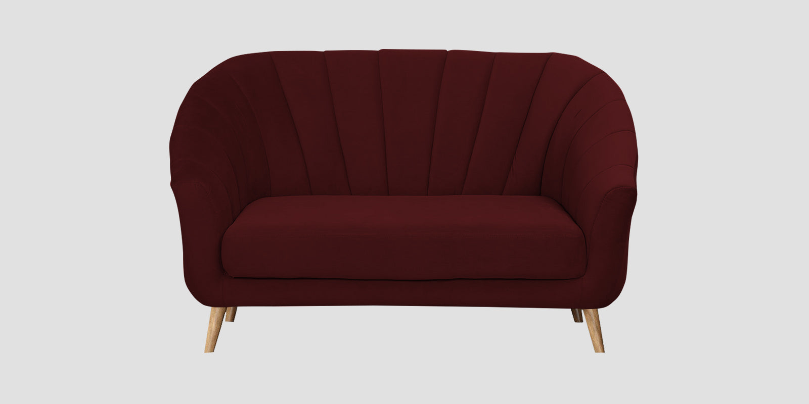 Kaylee Velvet 2 Seater Sofa In Blood Maroon Colour - Febonic Living