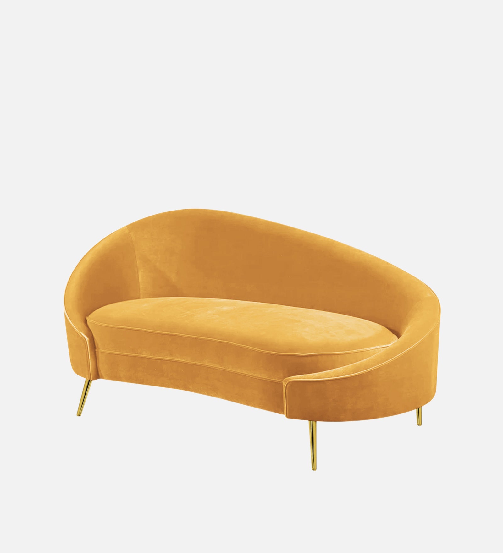 Cely Velvet RHS Chaise Lounger In Turmeric Yellow Colour - Febonic Living