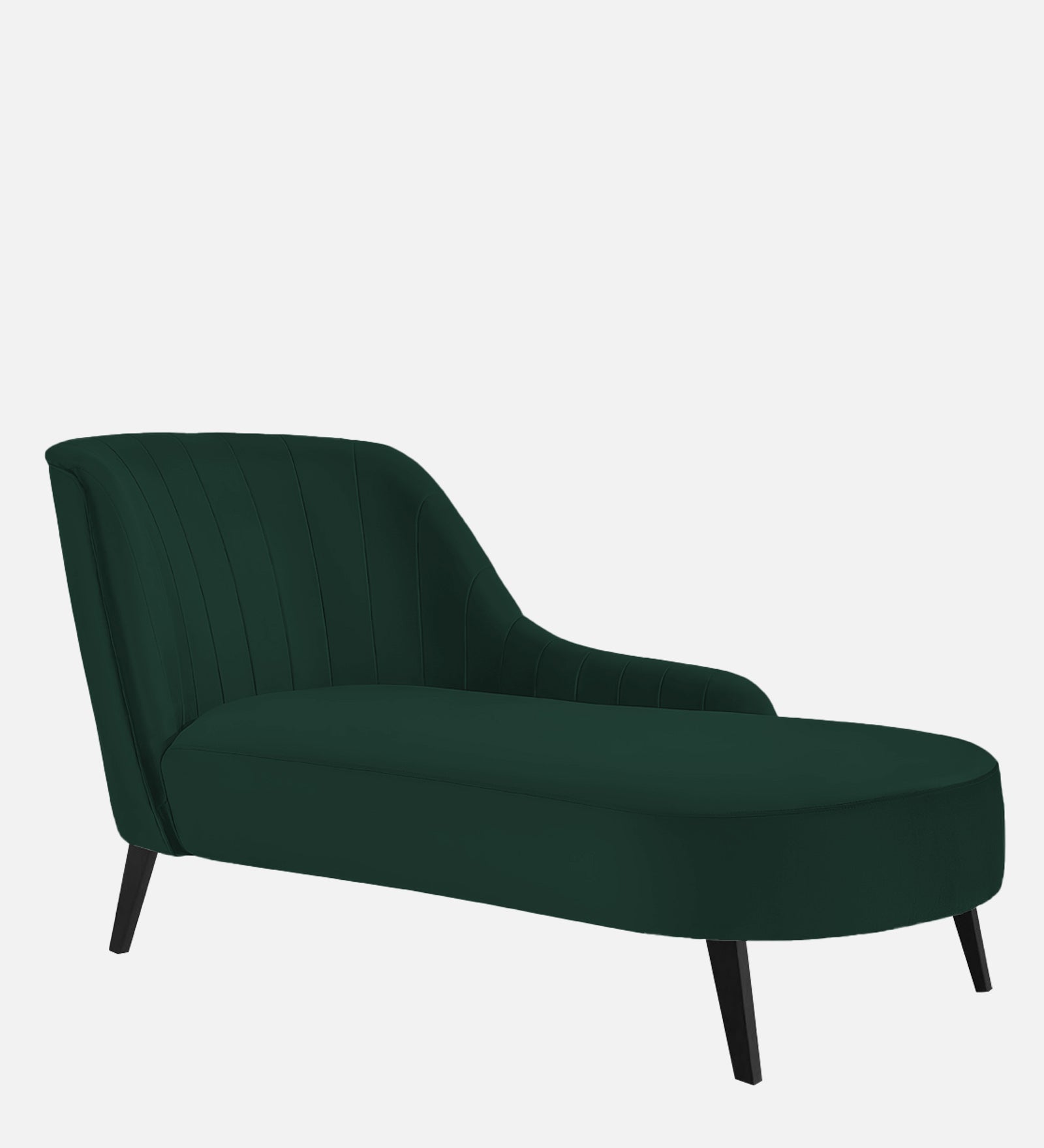 Flora Velvet RHS Chaise Lounger In Forest Green Colour - Febonic Living