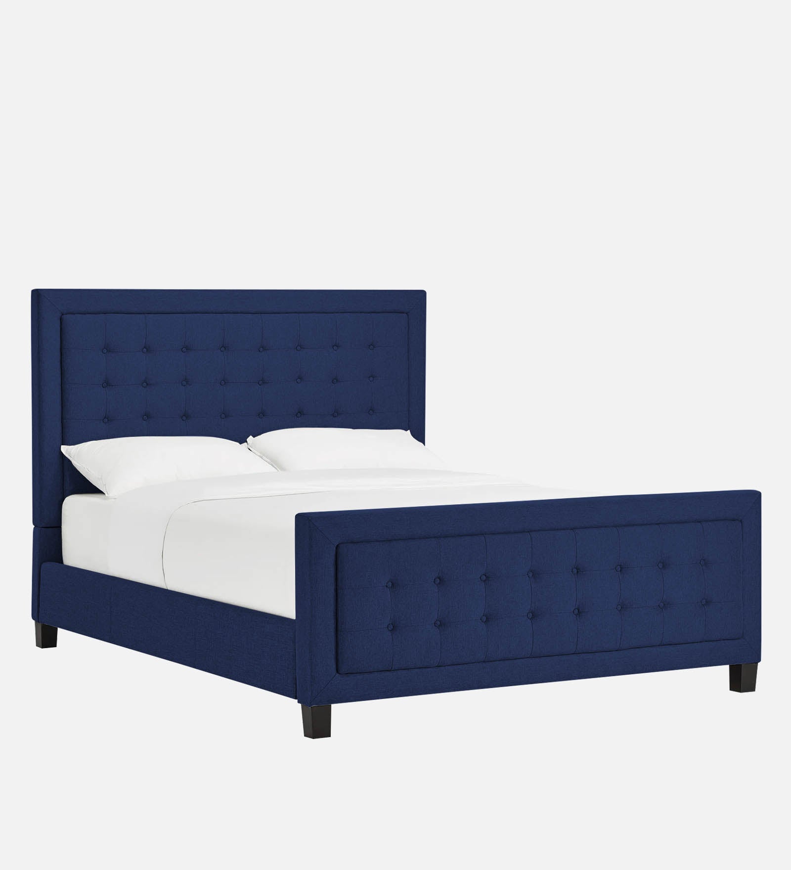 Kaster Fabric Upholstered Queen Size Bed In Royal Blue Colour - Febonic Living