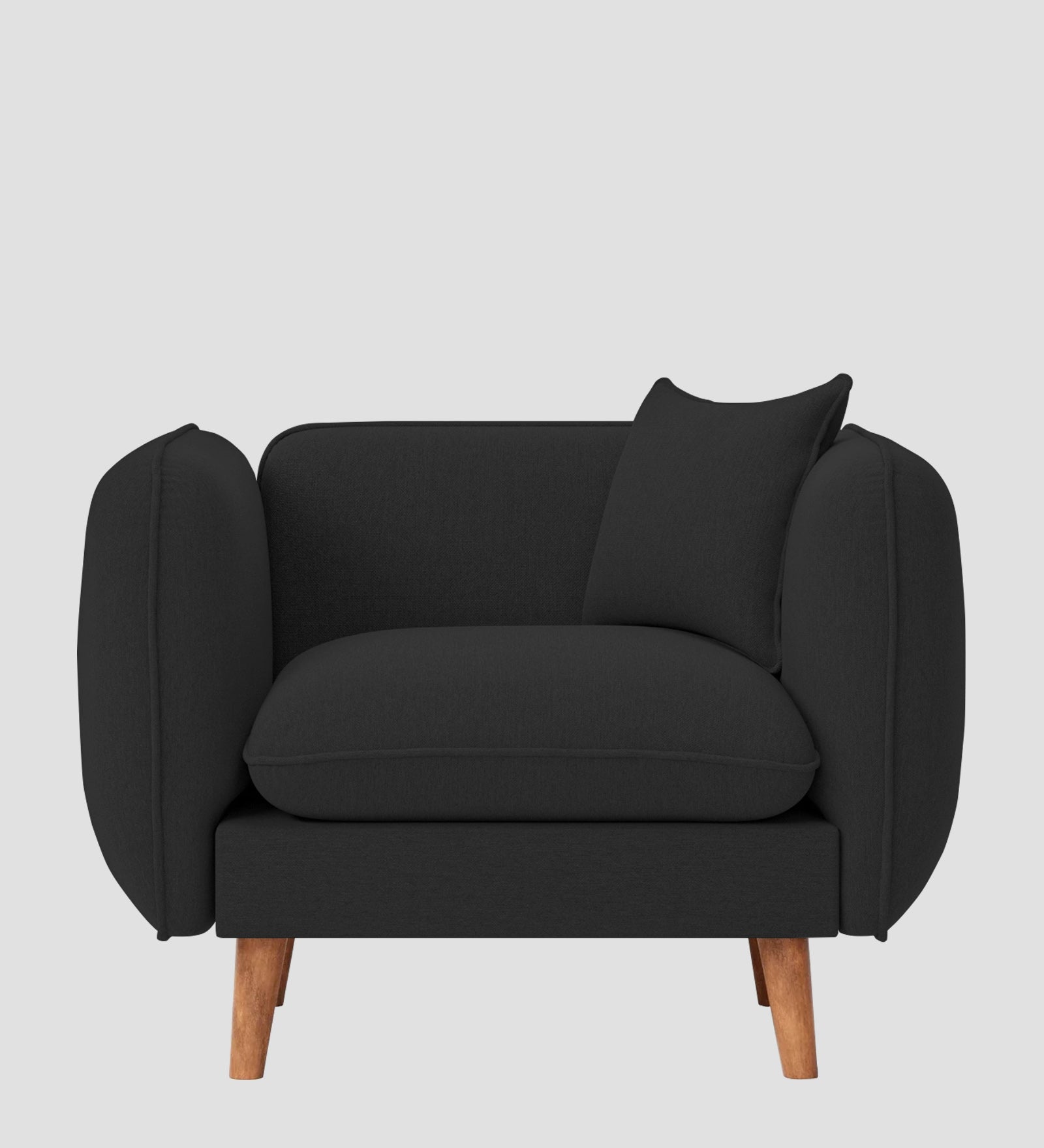 Reva Fabric 1 Seater Sofa In Bitter Black Colour - Febonic Living
