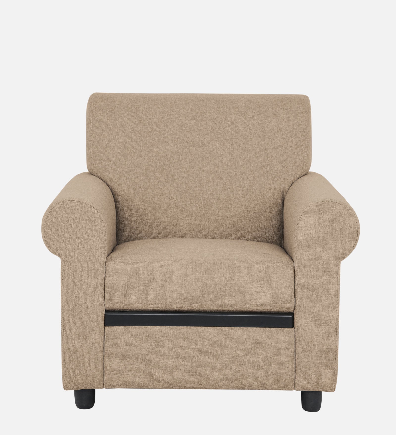 Ribby Fabric 1 Seater Sofa In Olive Beige Colour - Febonic Living