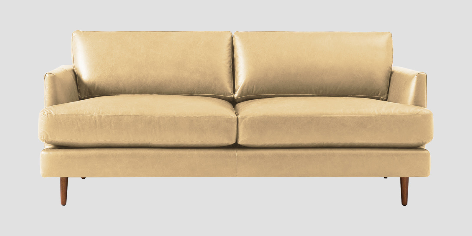 Sterio Leatherette 2 Seater Sofa In Peach Beige Colour - Febonic Living