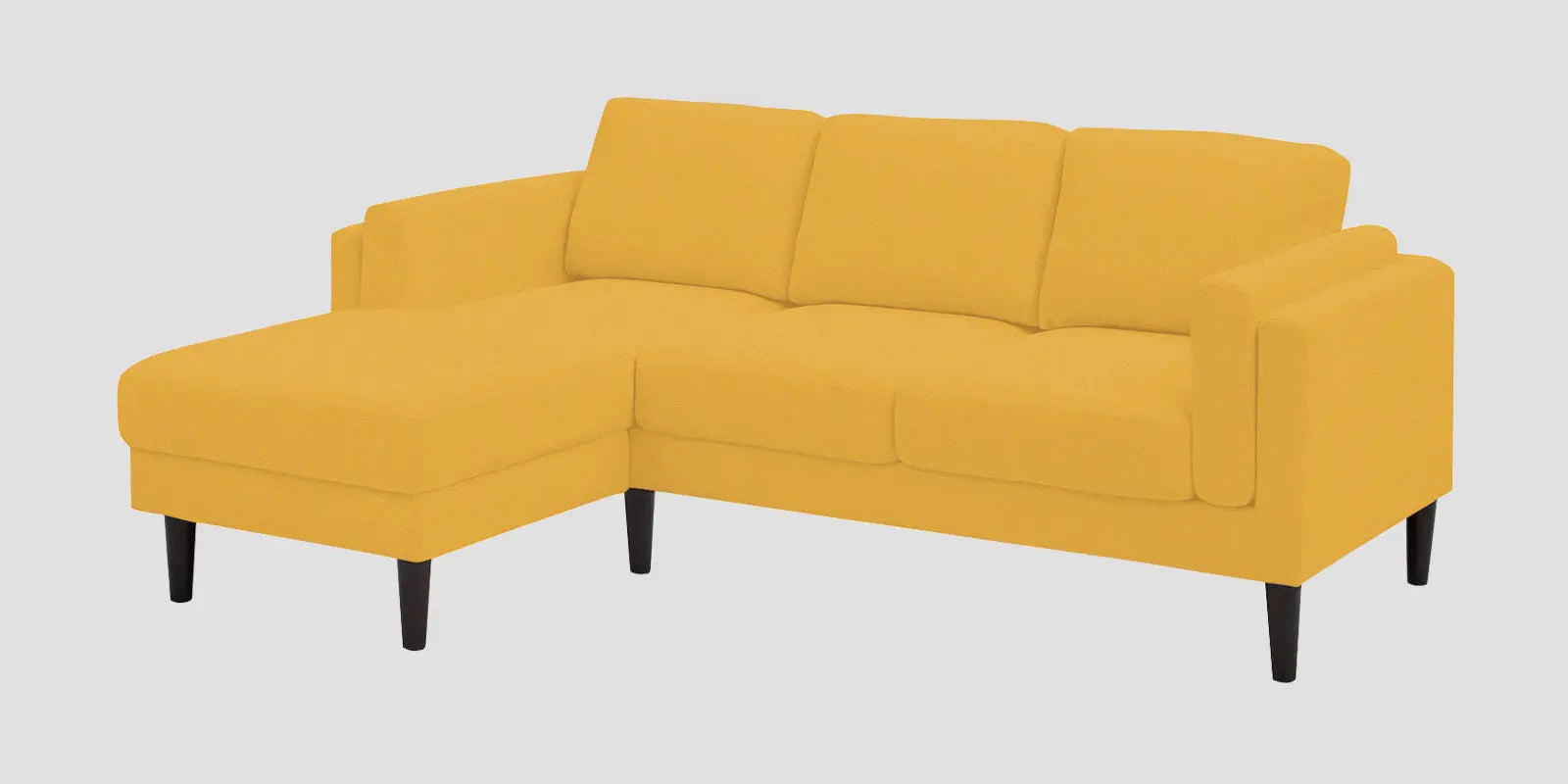 Creata Fabric RHS Sectional Sofa (2+Lounger) In Bold Yellow Colour Febonic Living
