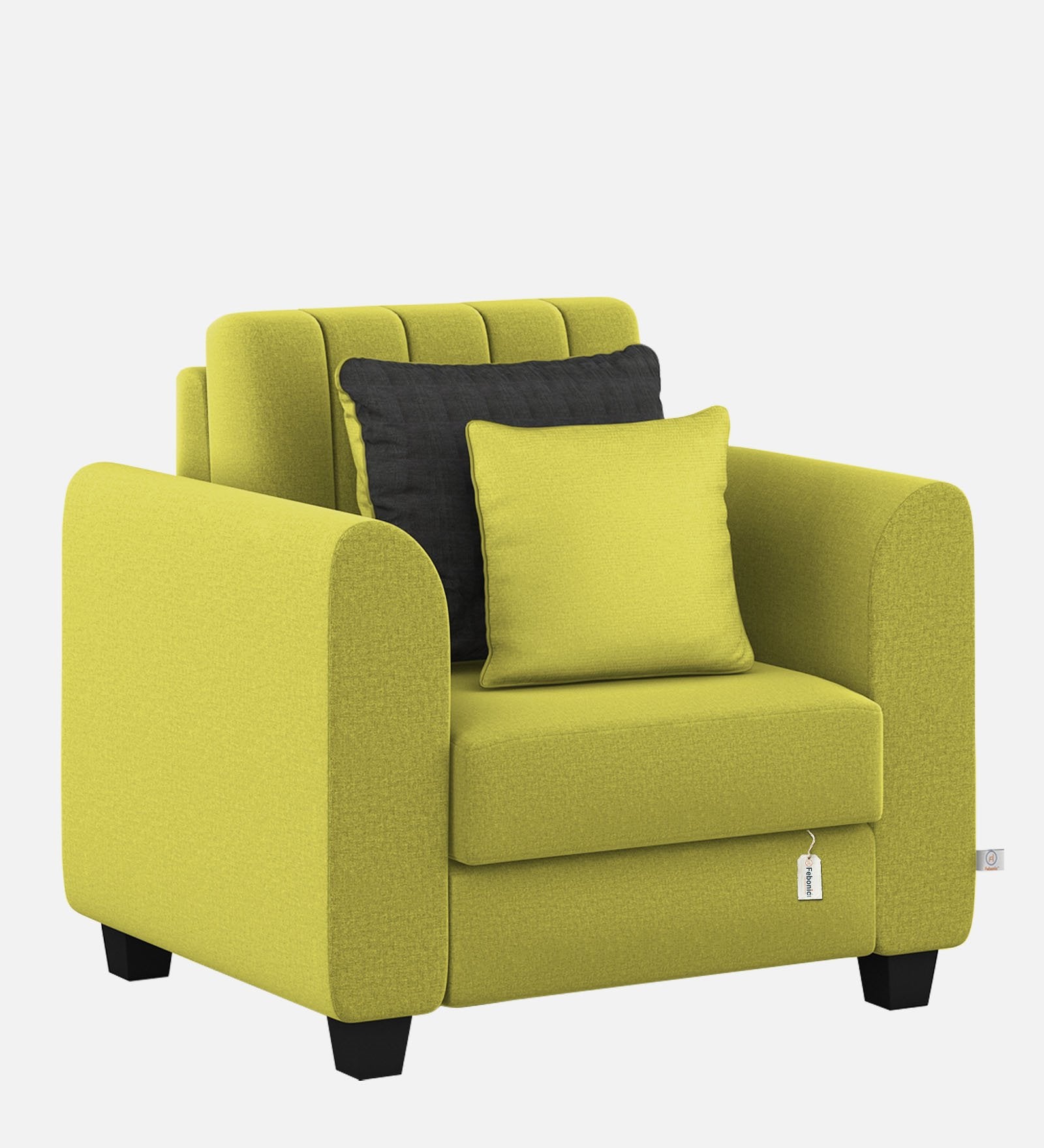 Cosmic Fabric 1 Seater Sofa In Parrot Green Colour - Febonic Living