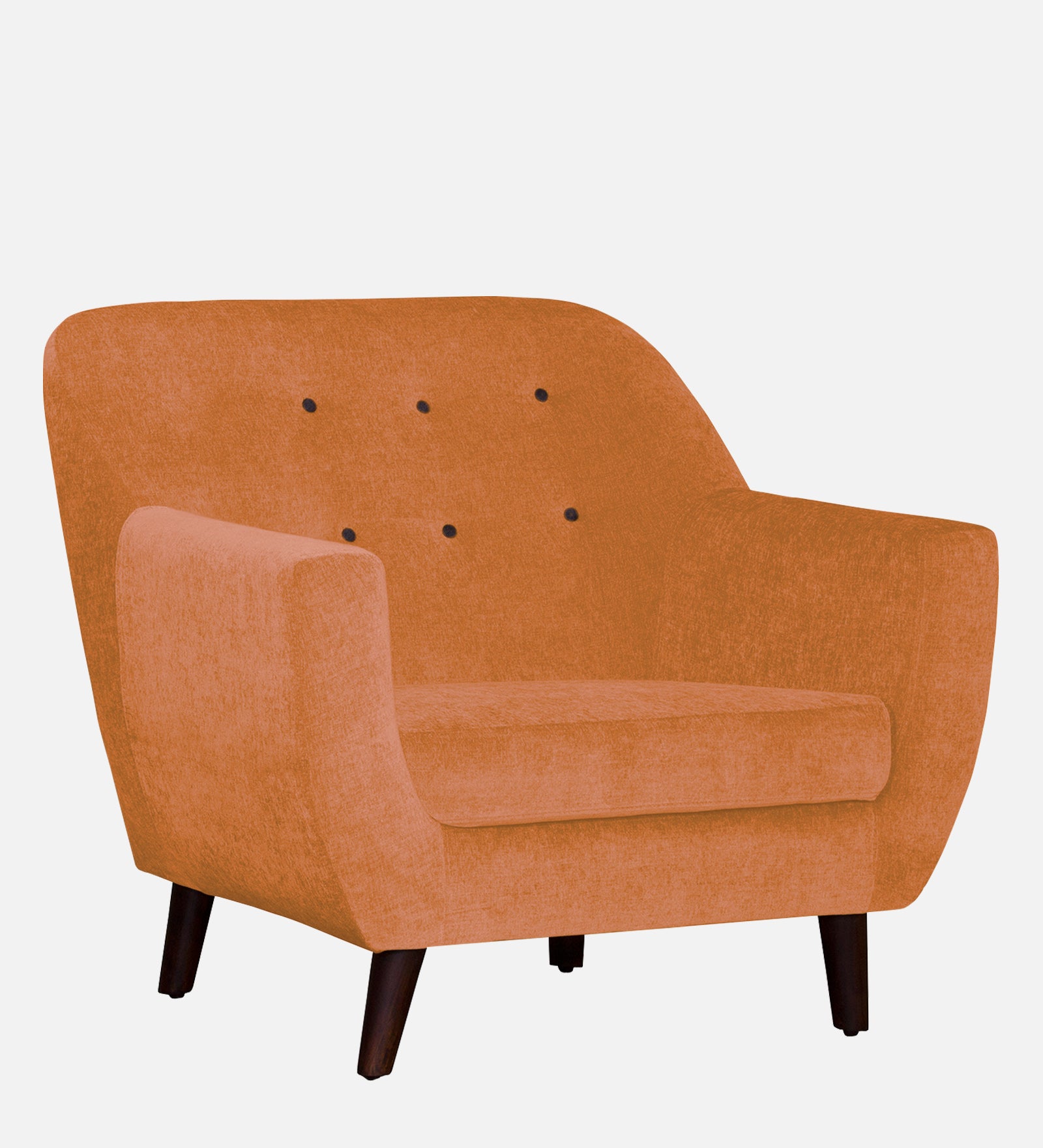 German Fabric 1 Seater Sofa In Dark Orange Colour - Febonic Living