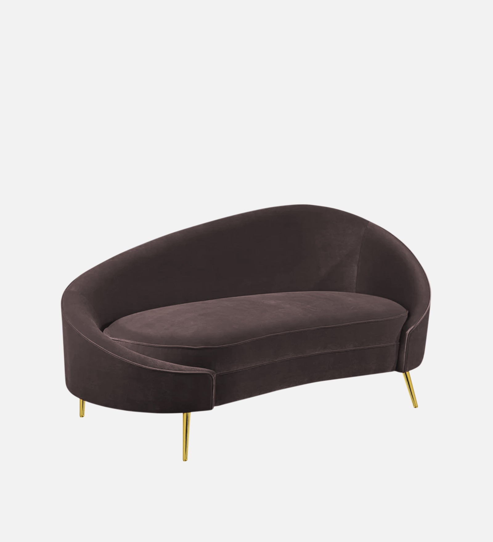 Cely Velvet LHS Chaise Lounger In Mocha Brown Colour - Febonic Living